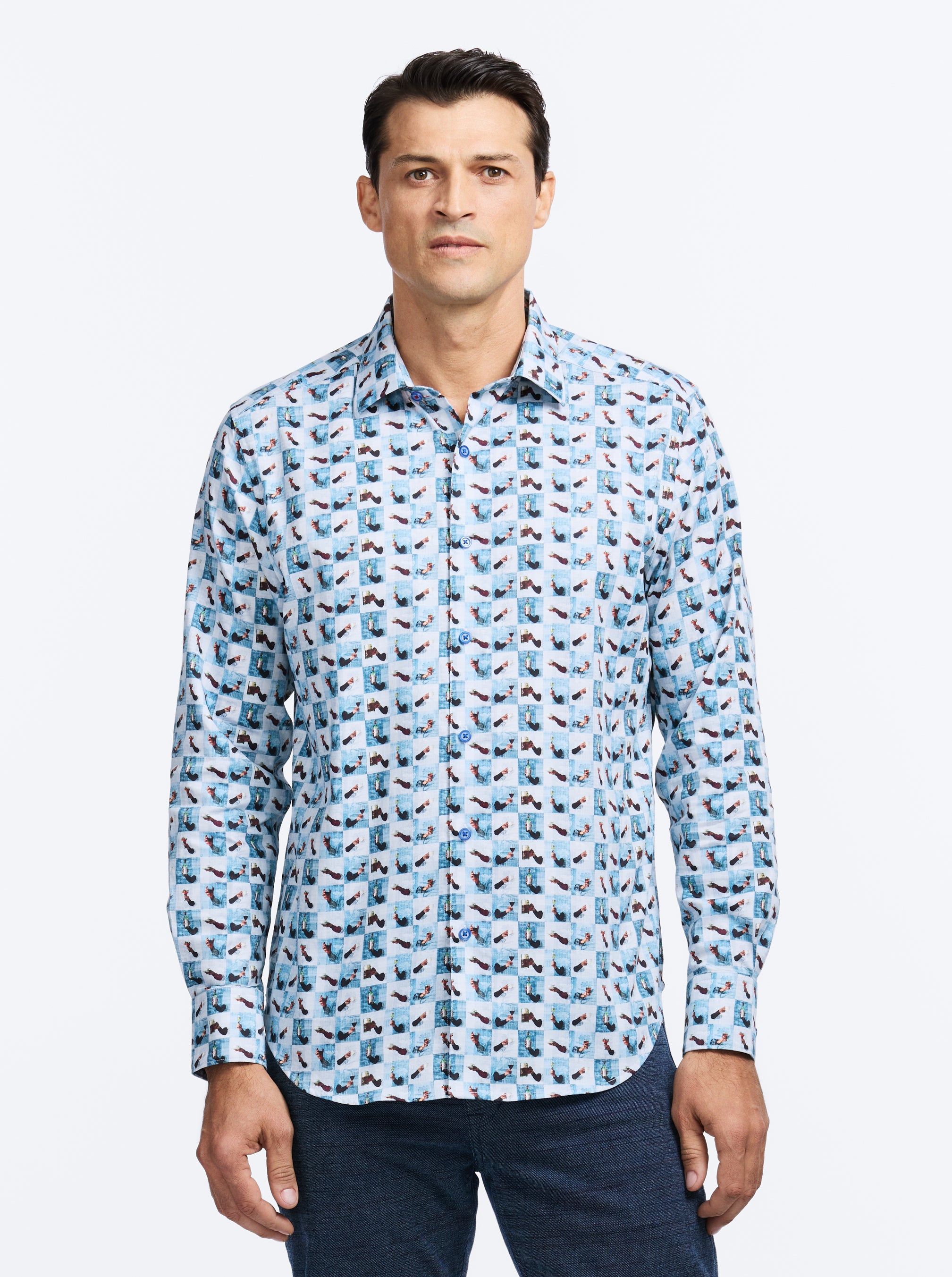 TOASTED LONG SLEEVE BUTTON DOWN SHIRT