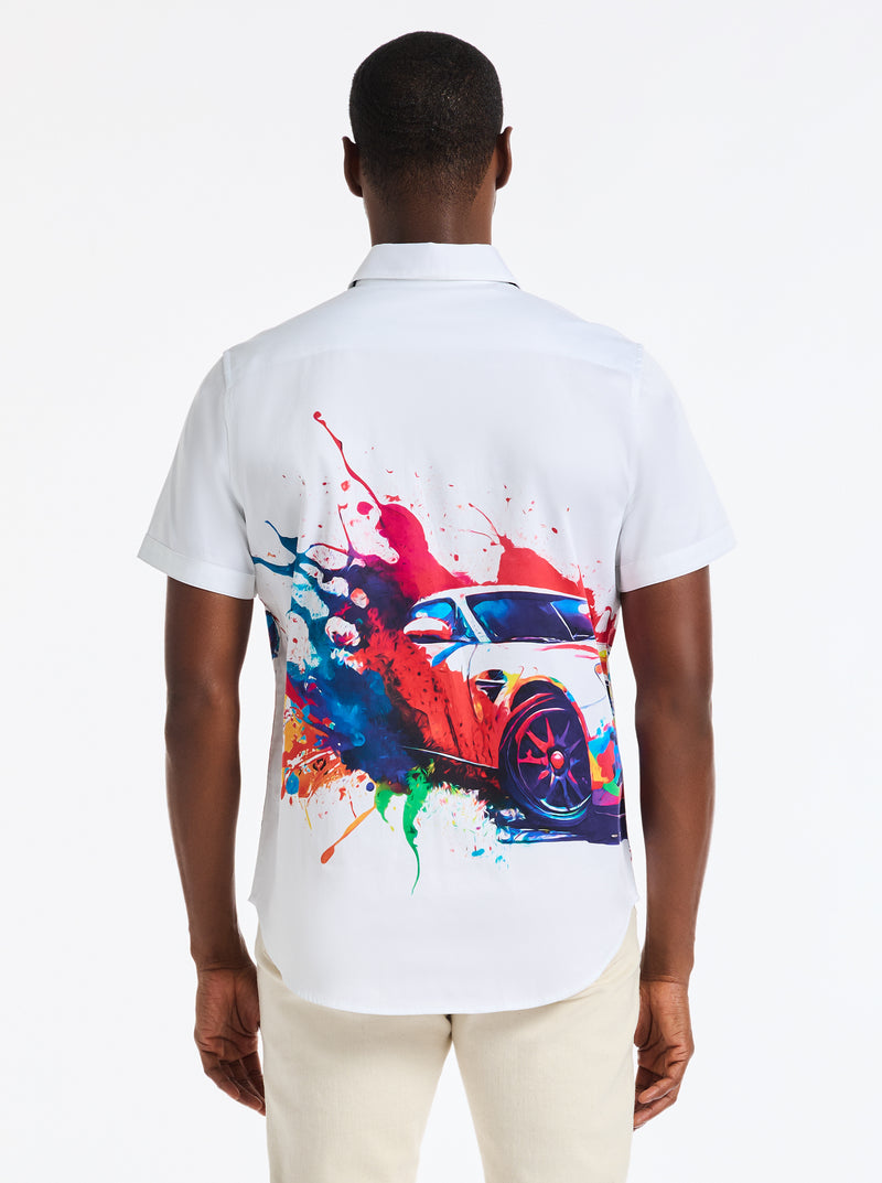 THREE-SIXTY SHORT SLEEVE BUTTON DOWN SHIRT