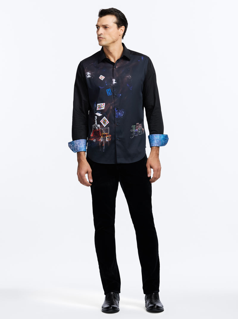 ROYAL FLUSH LONG SLEEVE BUTTON DOWN SHIRT BIG