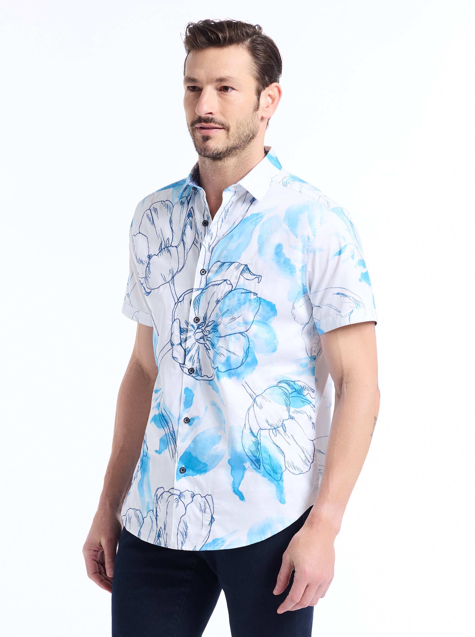 SKY GARDEN SHORT SLEEVE BUTTON DOWN SHIRT