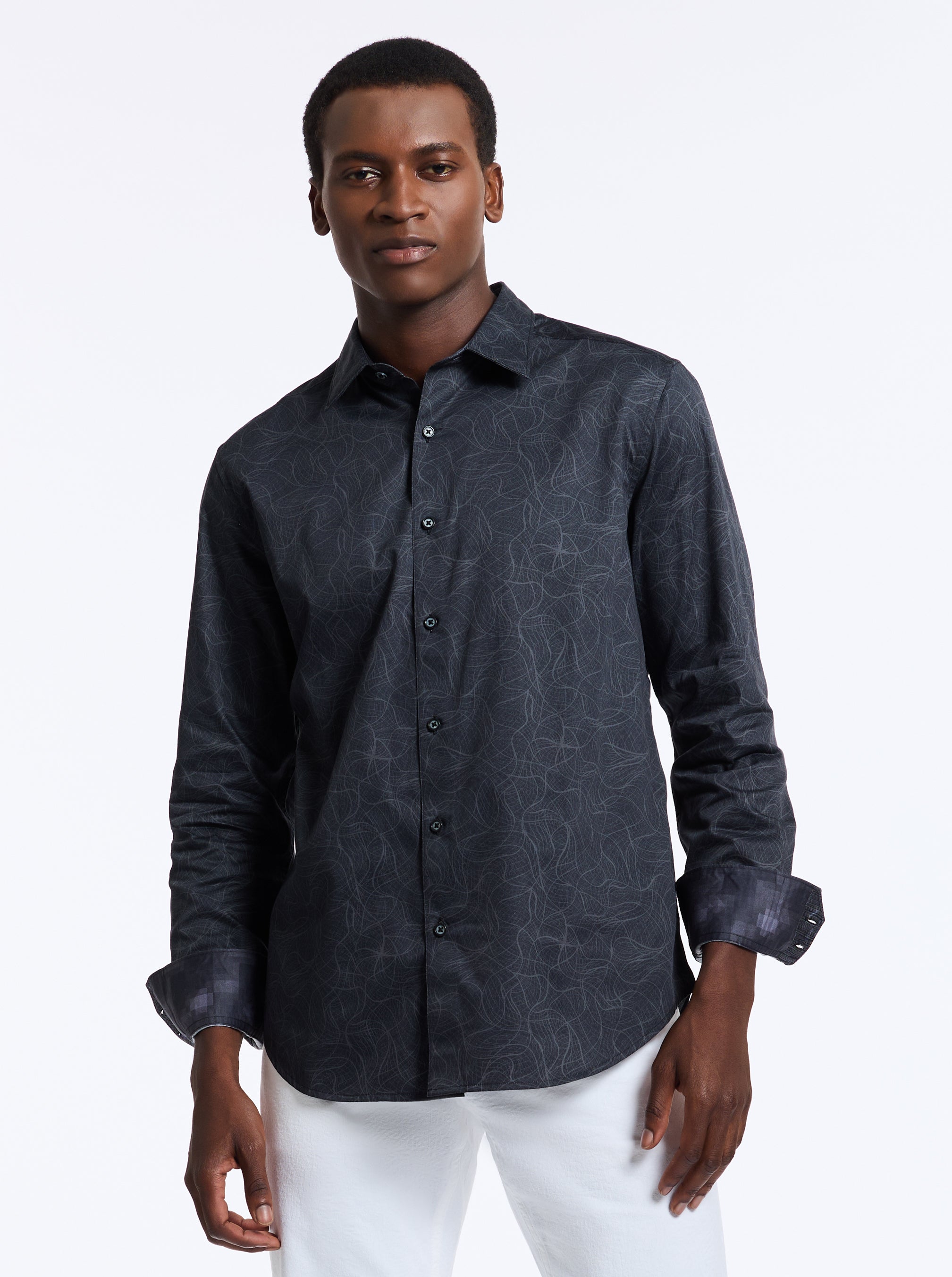 STELVIO LONG SLEEVE BUTTON DOWN SHIRT