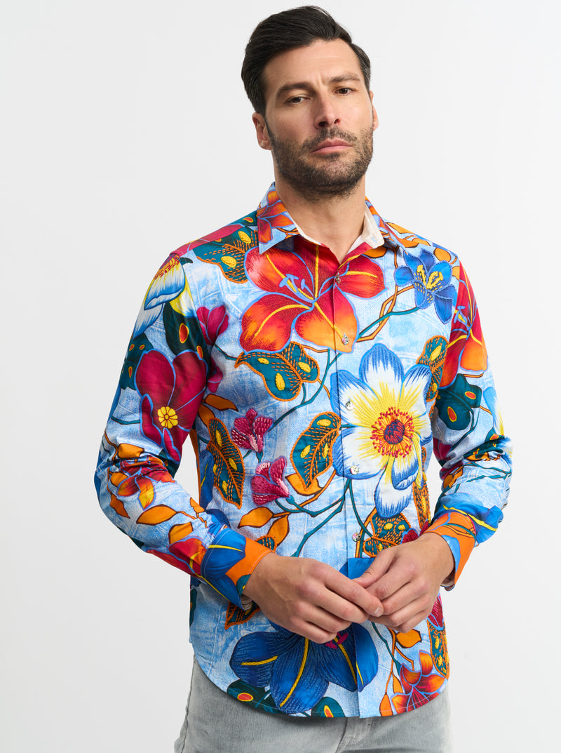 LIMITED EDITION FLOWER POWER LONG SLEEVE BUTTON DOWN SHIRT
