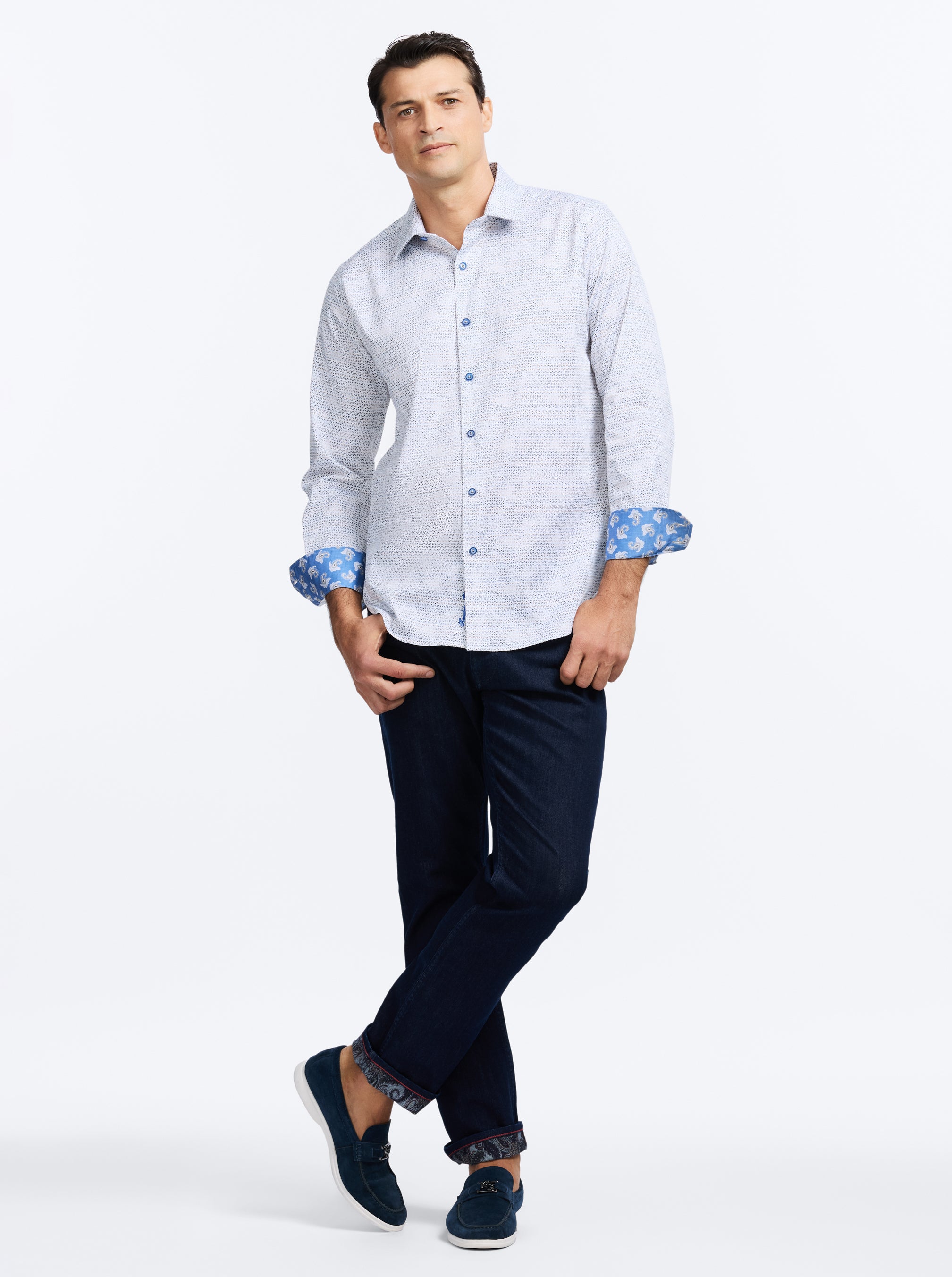 AKEHURST LONG SLEEVE BUTTON DOWN SHIRT