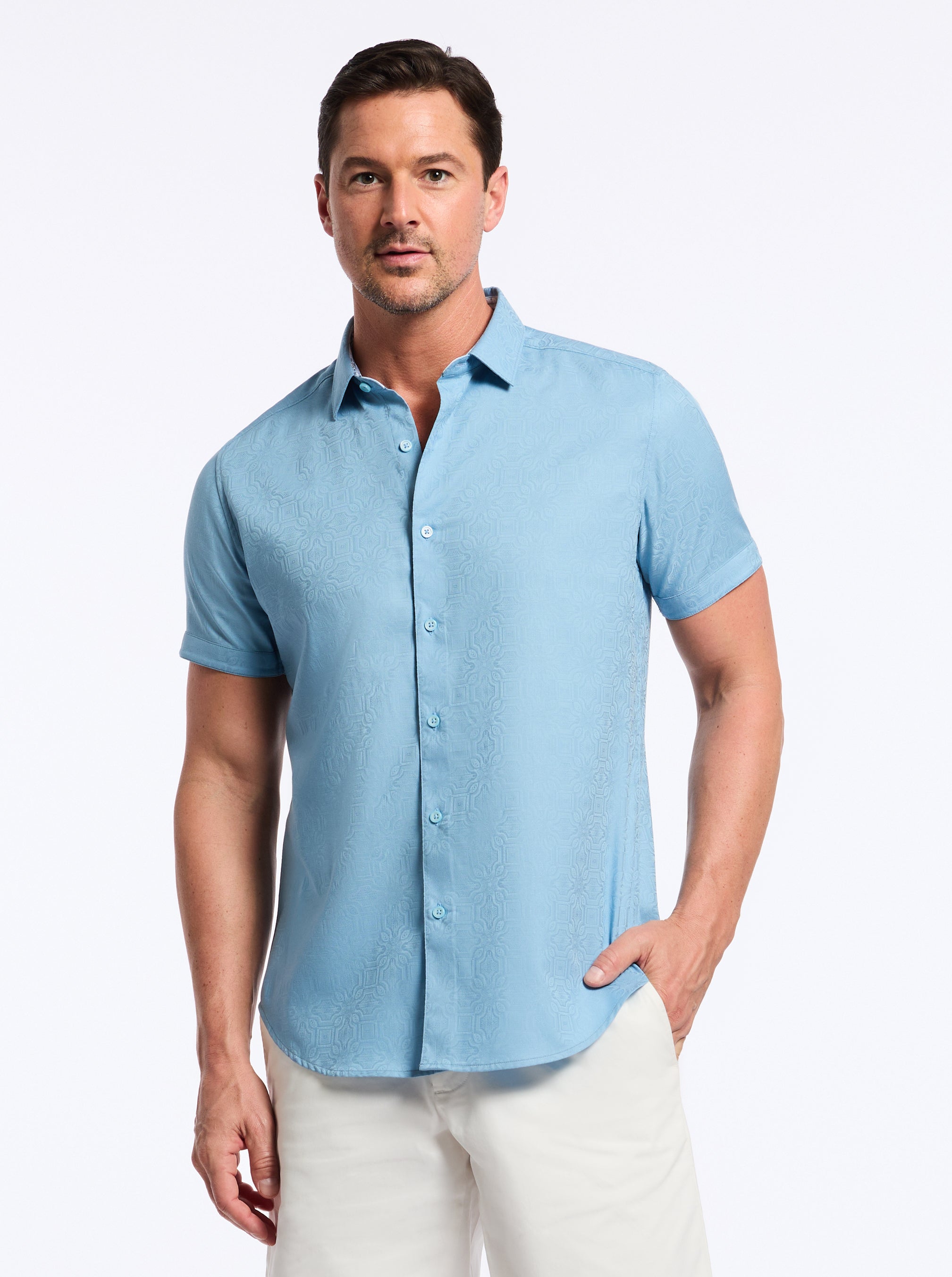 ODYSSEY SHORT SLEEVE BUTTON DOWN SHIRT