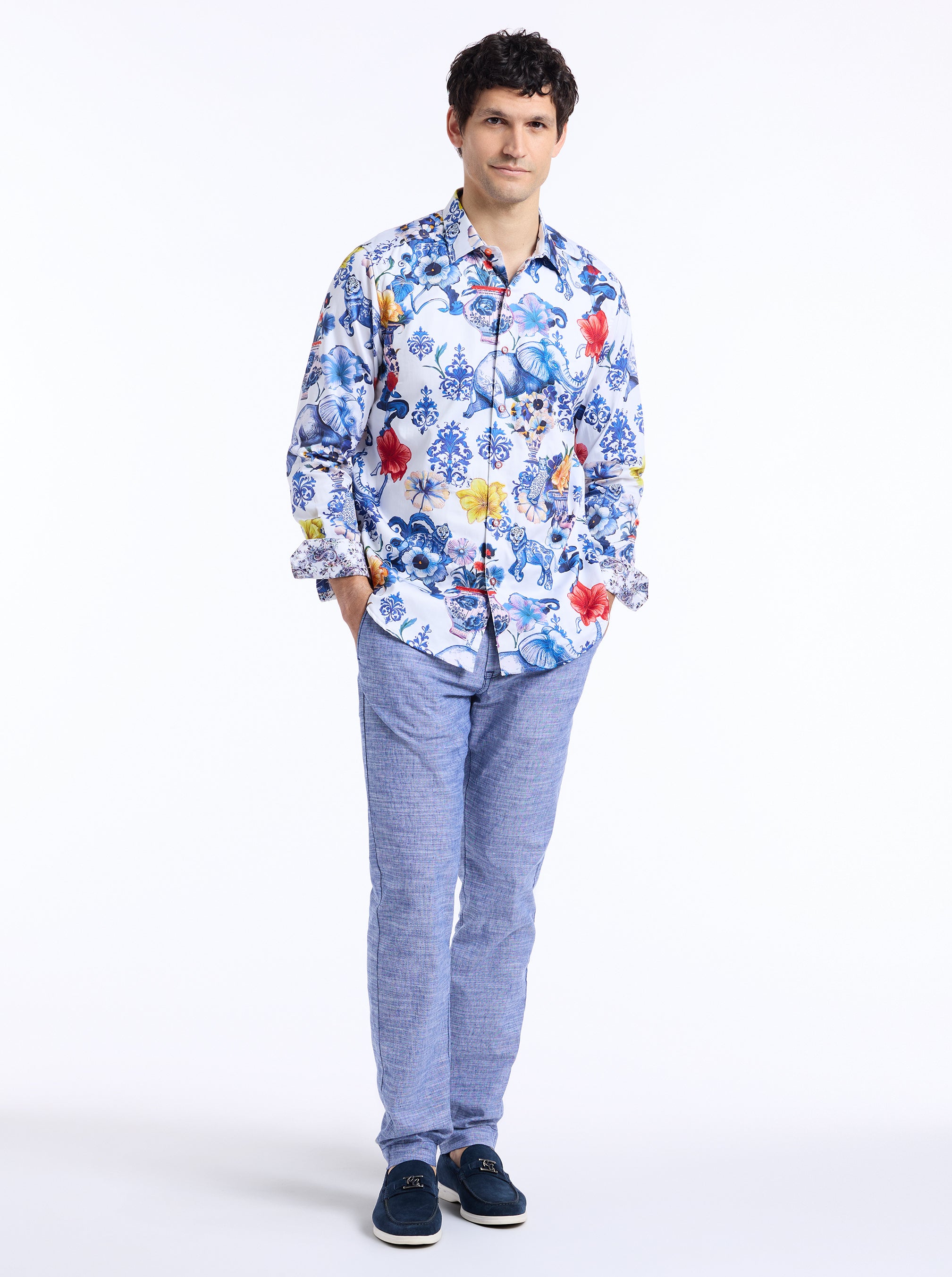 PICCADILLY LONG SLEEVE BUTTON DOWN SHIRT