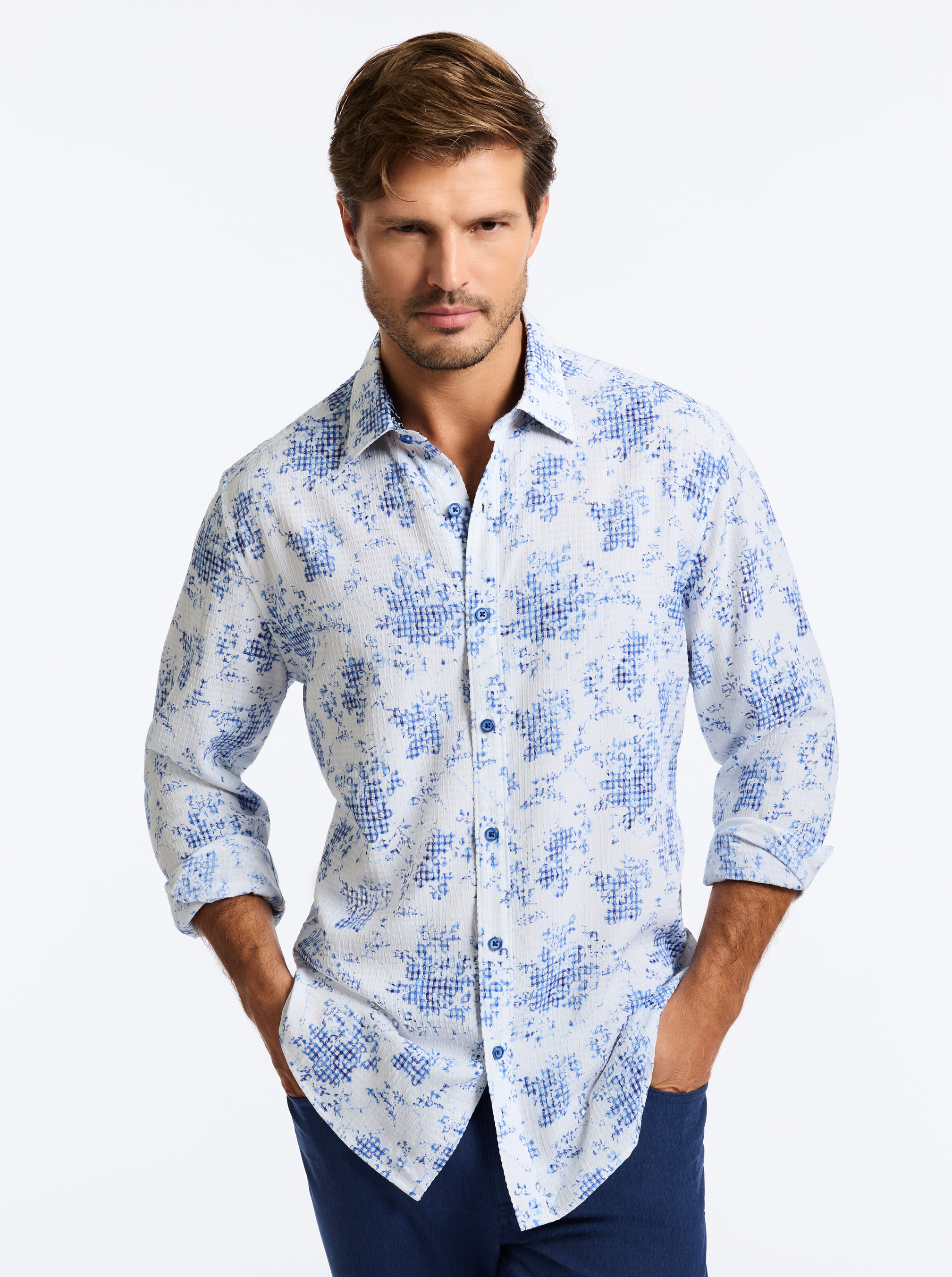 ANGOLA LONG SLEEVE BUTTON DOWN SHIRT