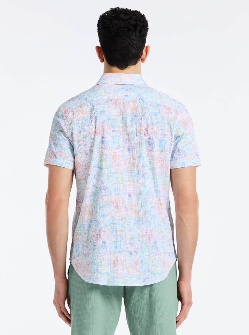 PASSPORT SHORT SLEEVE BUTTON DOWN SHIRT TALL