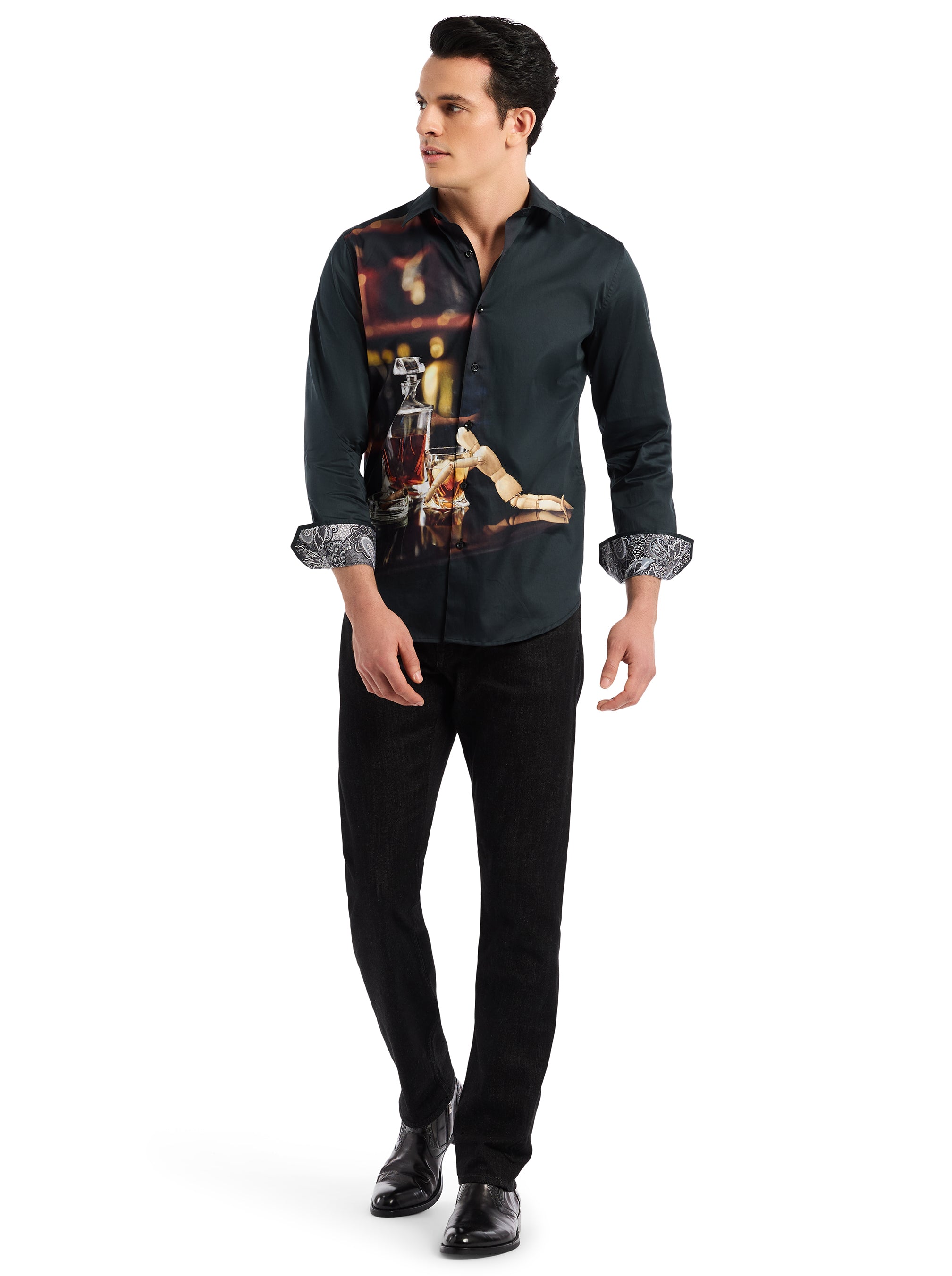 DISTILLED SPIRIT LONG SLEEVE BUTTON DOWN SHIRT