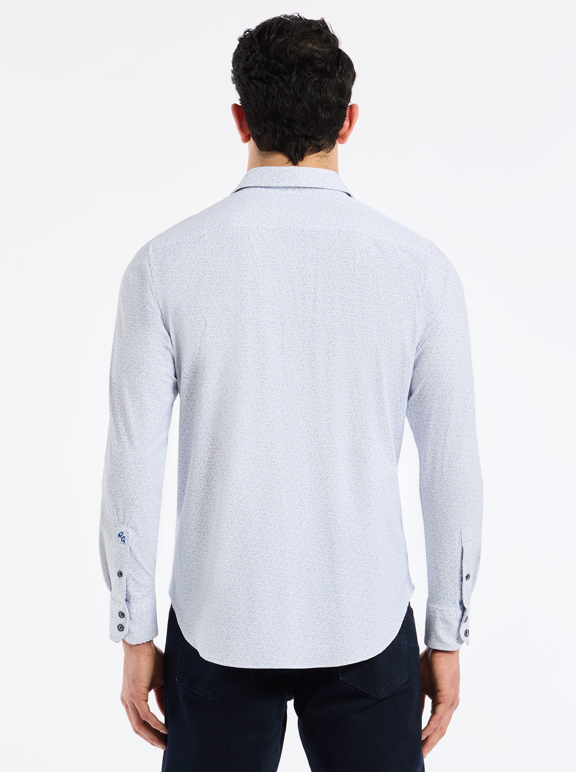 ASTERIK LONG SLEEVE BUTTON DOWN SHIRT