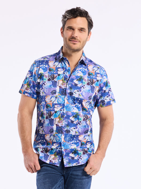 BROWARD SHORT SLEEVE BUTTON DOWN SHIRT