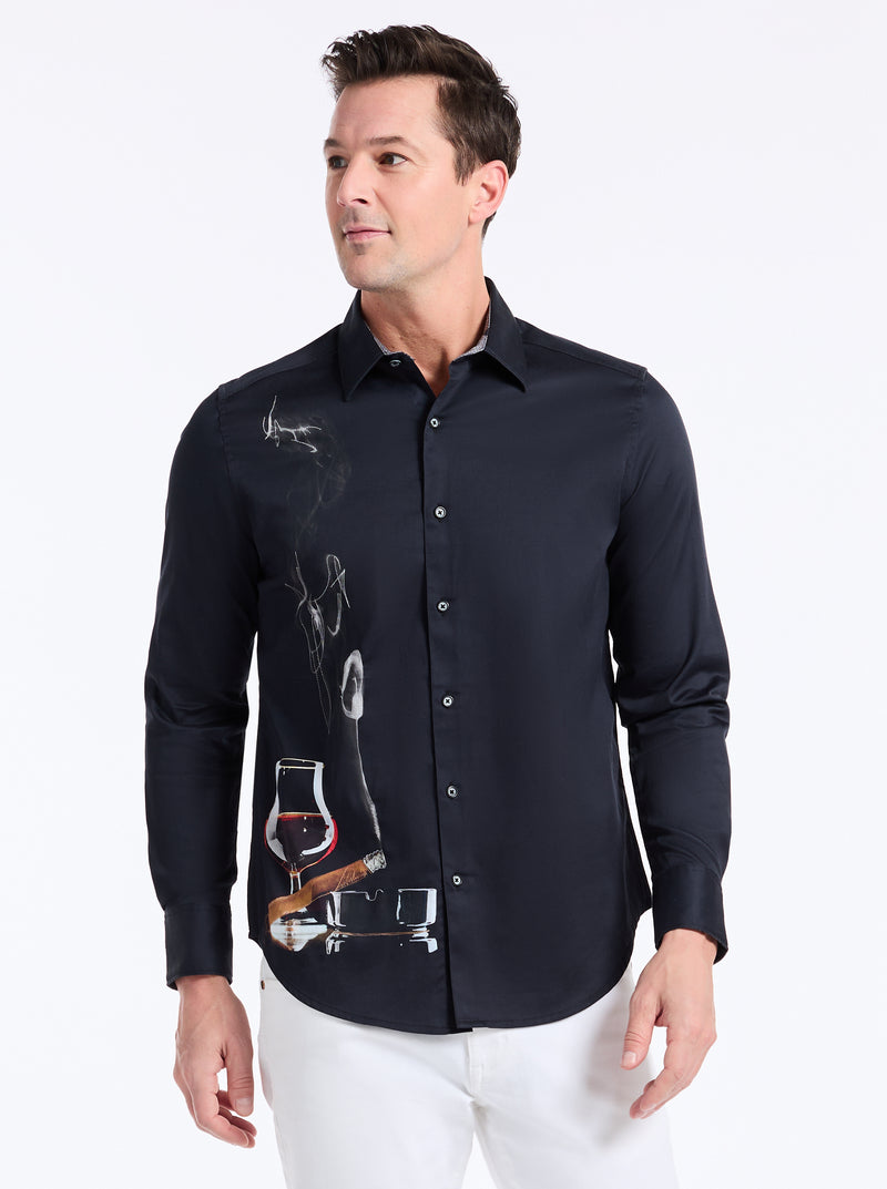 MAN CAVE LONG SLEEVE BUTTON DOWN SHIRT