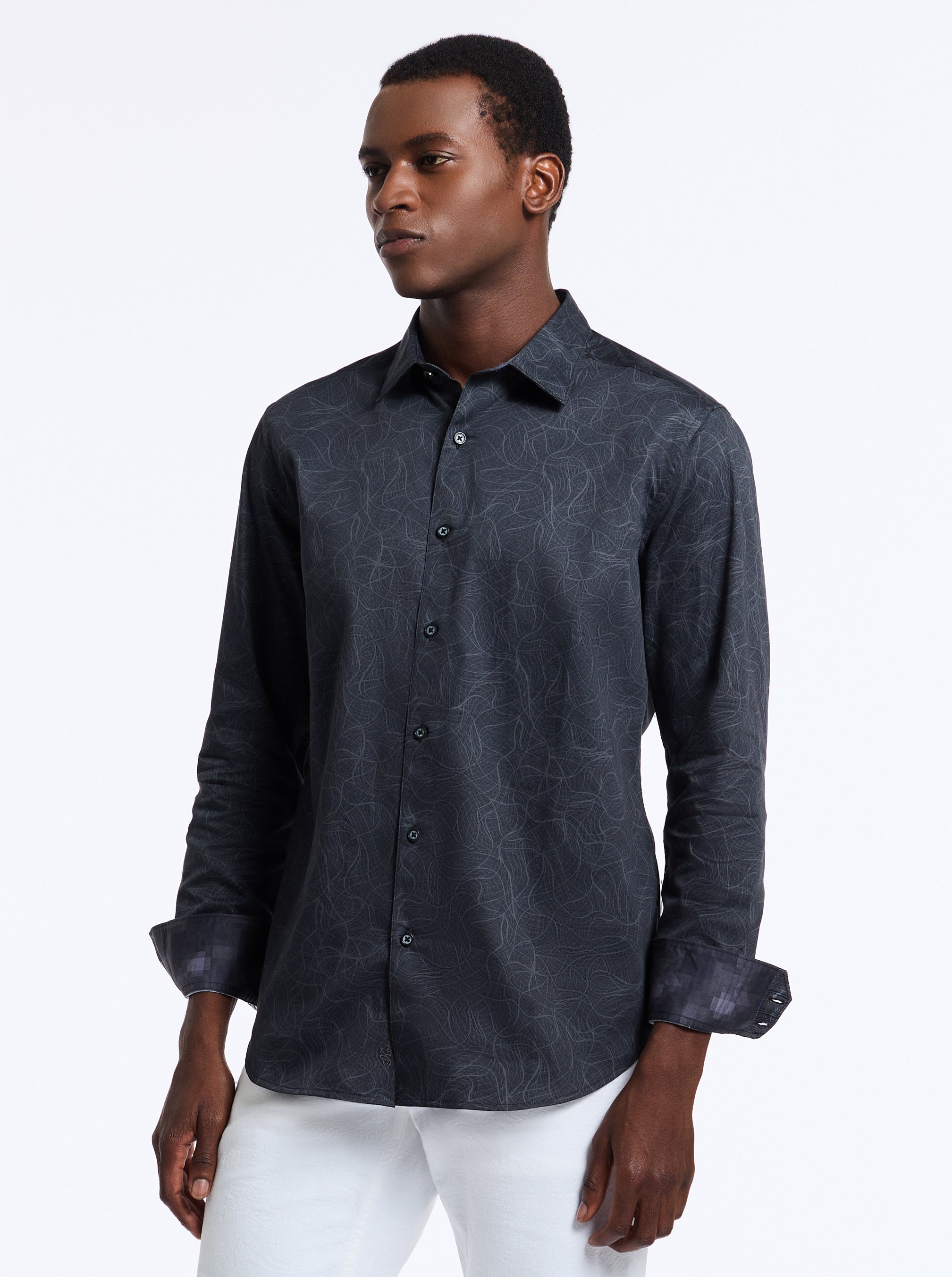 STELVIO LONG SLEEVE BUTTON DOWN SHIRT
