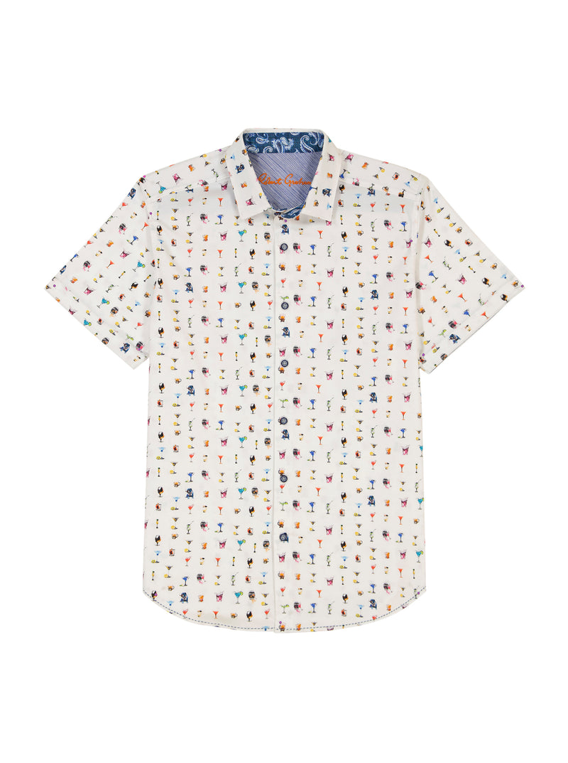 BOOZE CRUZ SHORT SLEEVE BUTTON DOWN SHIRT