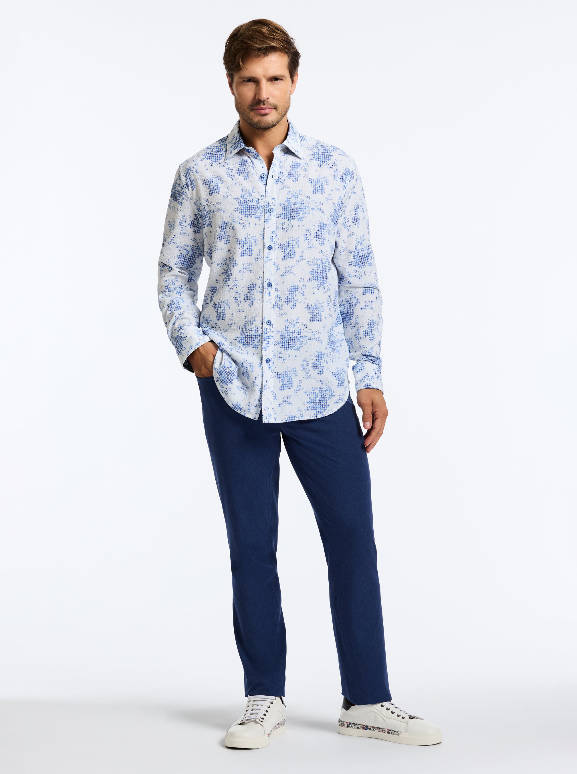 ANGOLA LONG SLEEVE BUTTON DOWN SHIRT