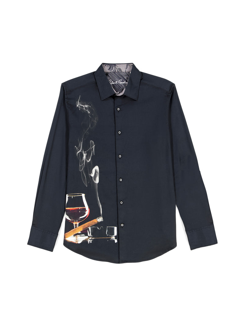 MAN CAVE LONG SLEEVE BUTTON DOWN SHIRT