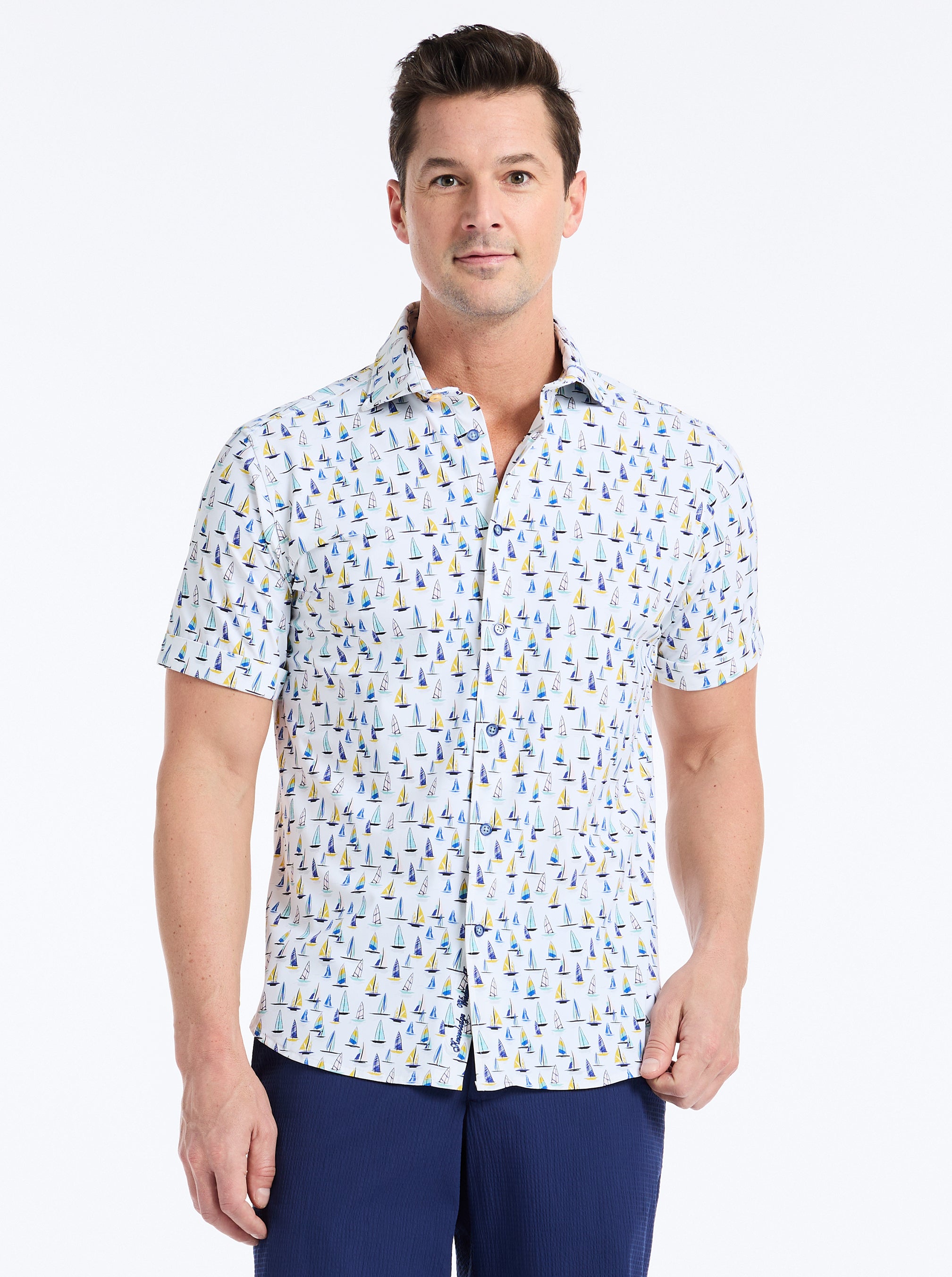 TRANS PACIFIC SHORT SLEEVE BUTTON DOWN SHIRT