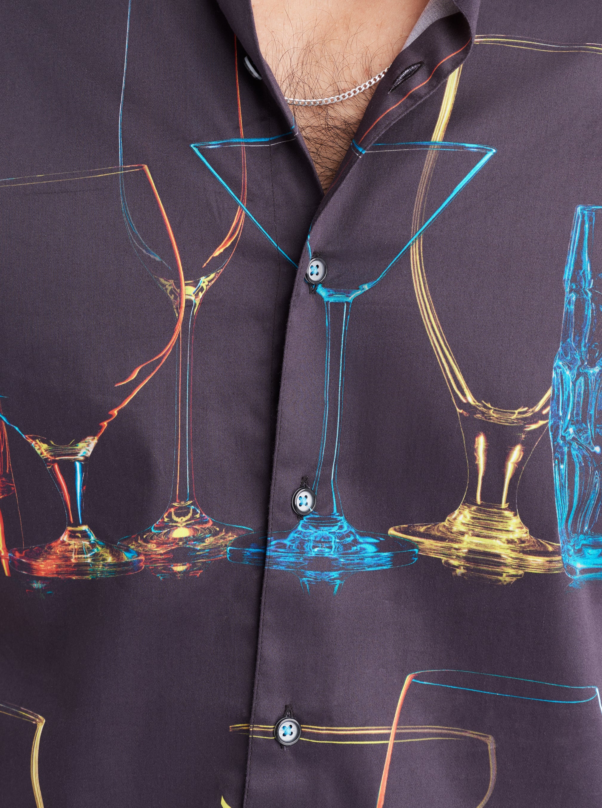 NEON NIGHTS SHORT SLEEVE BUTTON DOWN SHIRT