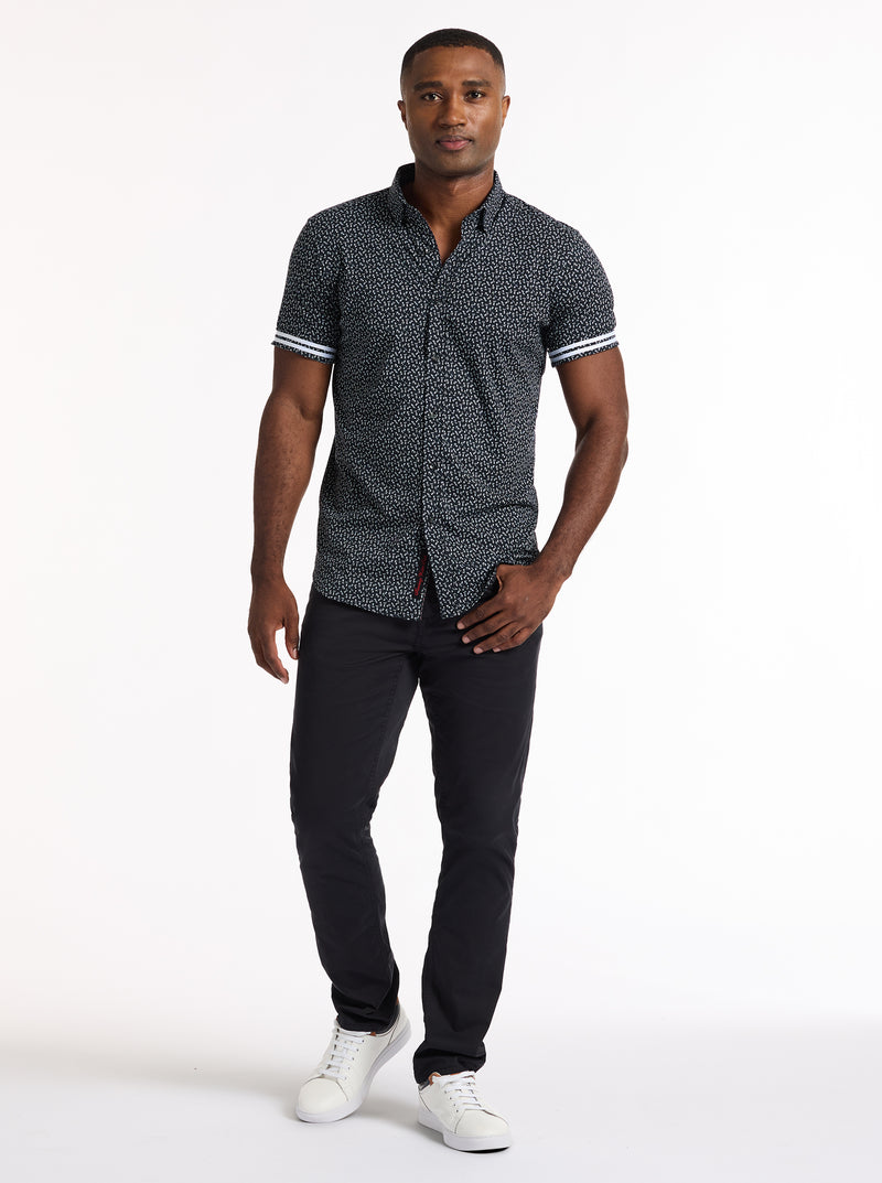 CROSSBONES SHORT SLEEVE BUTTON DOWN SHIRT