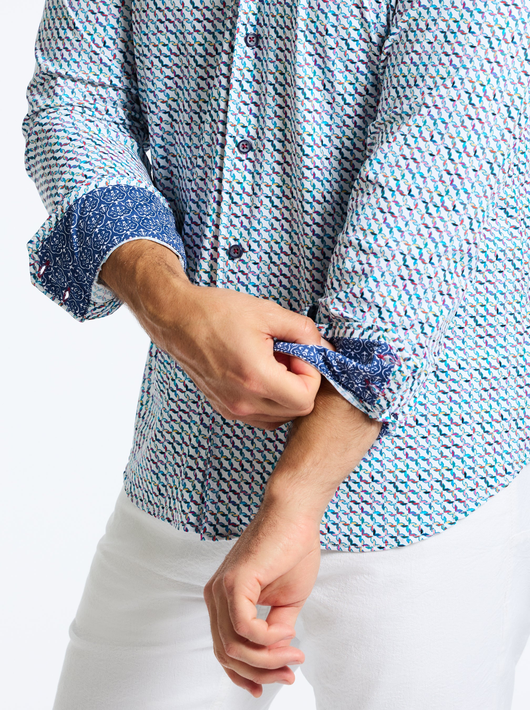 MULHOLLAND LONG SLEEVE BUTTON DOWN SHIRT