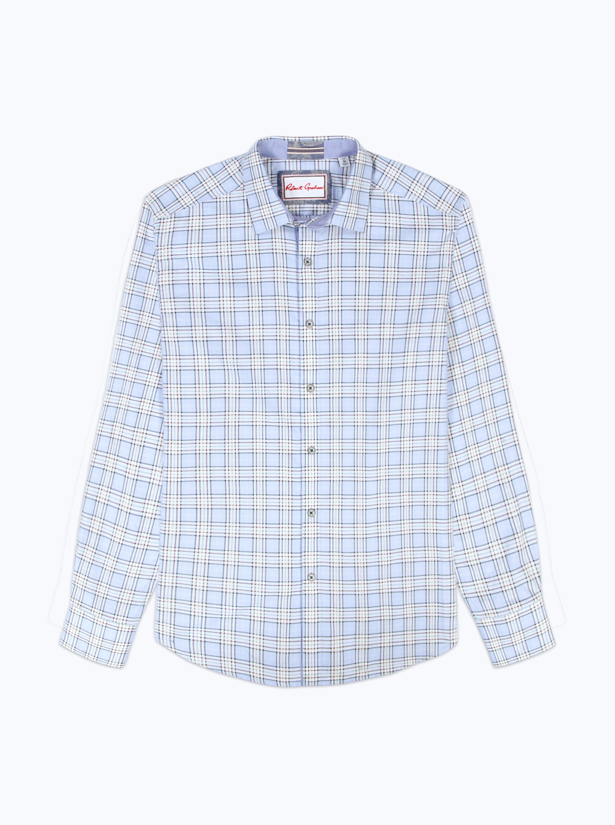Blue and white checkered shirt on a white background
