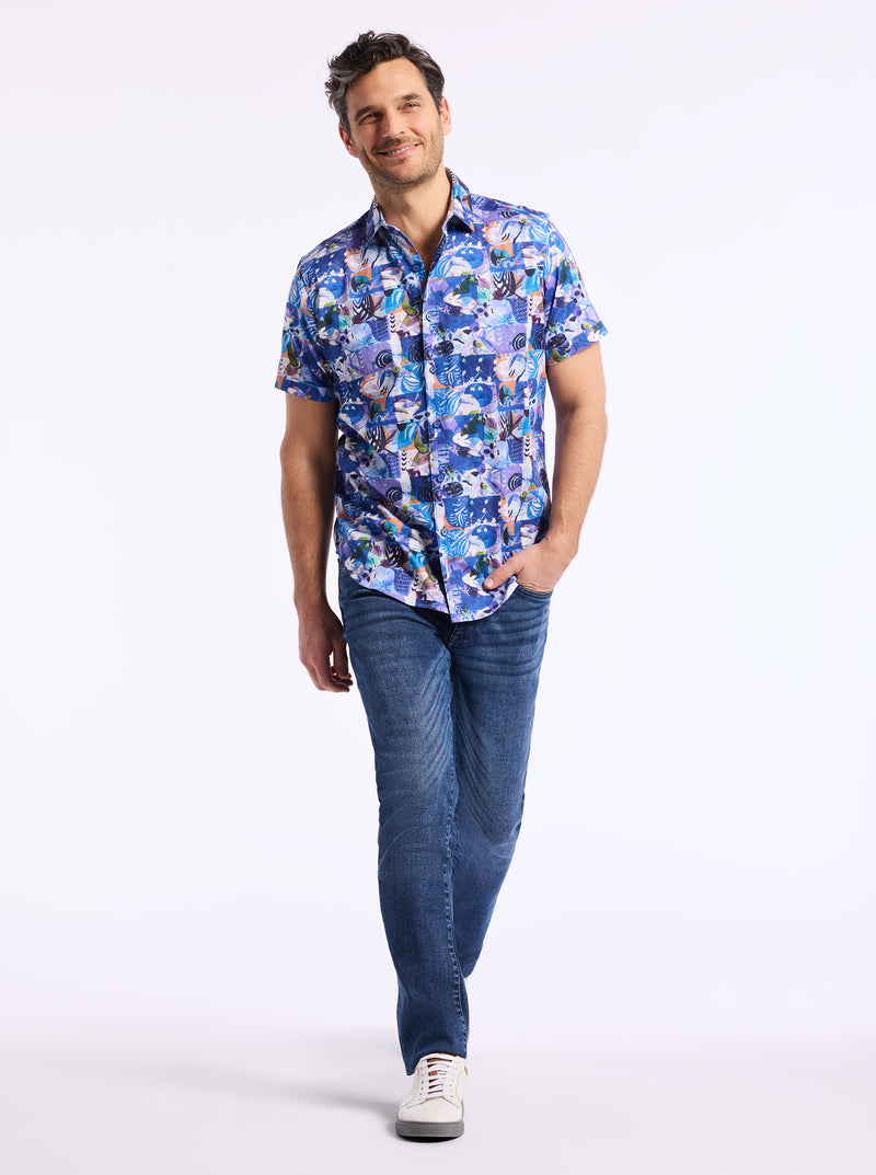 BROWARD SHORT SLEEVE BUTTON DOWN SHIRT