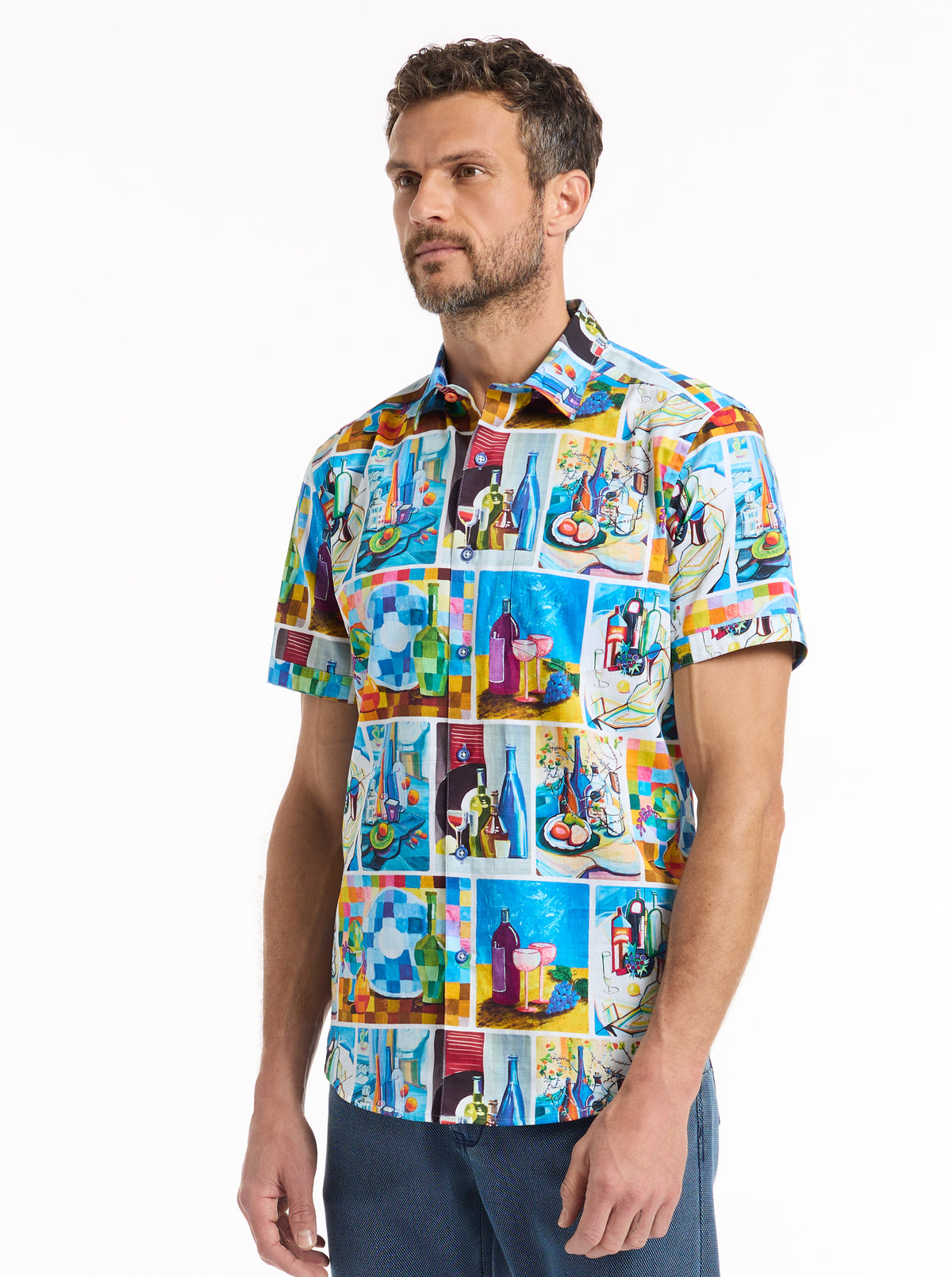 WINE & DINE SHORT SLEEVE BUTTON DOWN SHIRT