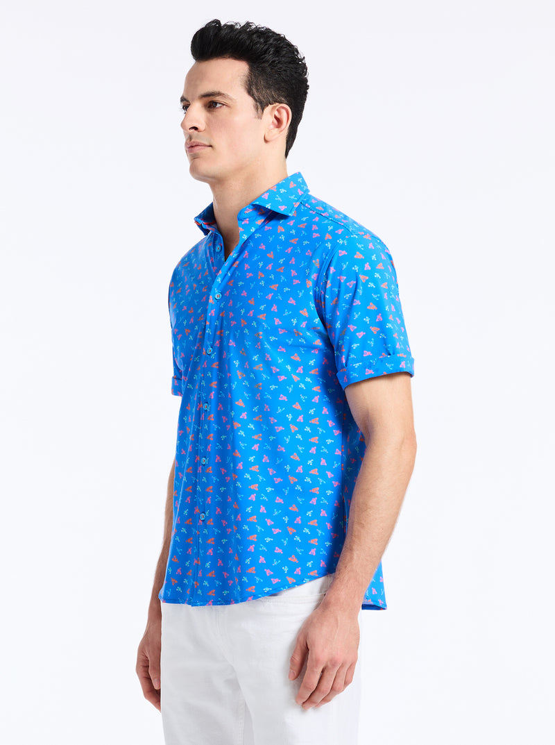 LOBSTER ROLL SHORT SLEEVE BUTTON DOWN SHIRT