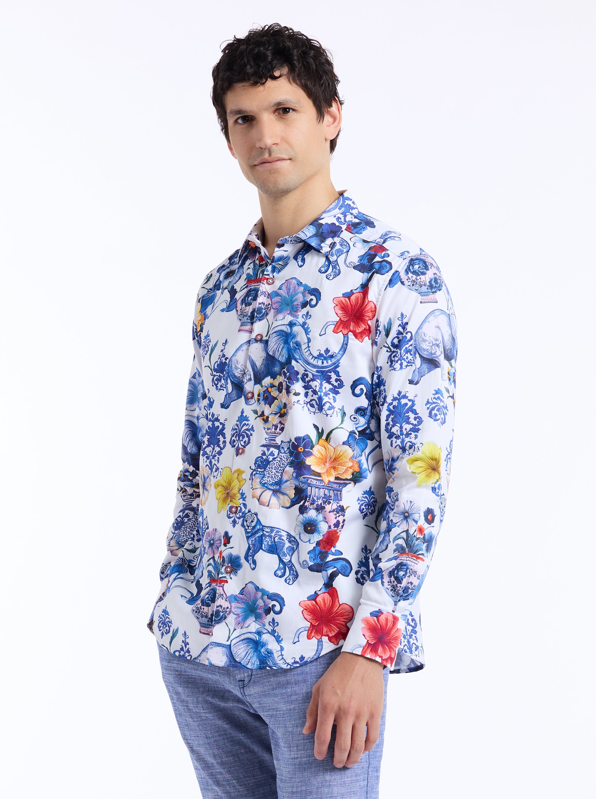 PICCADILLY LONG SLEEVE BUTTON DOWN SHIRT
