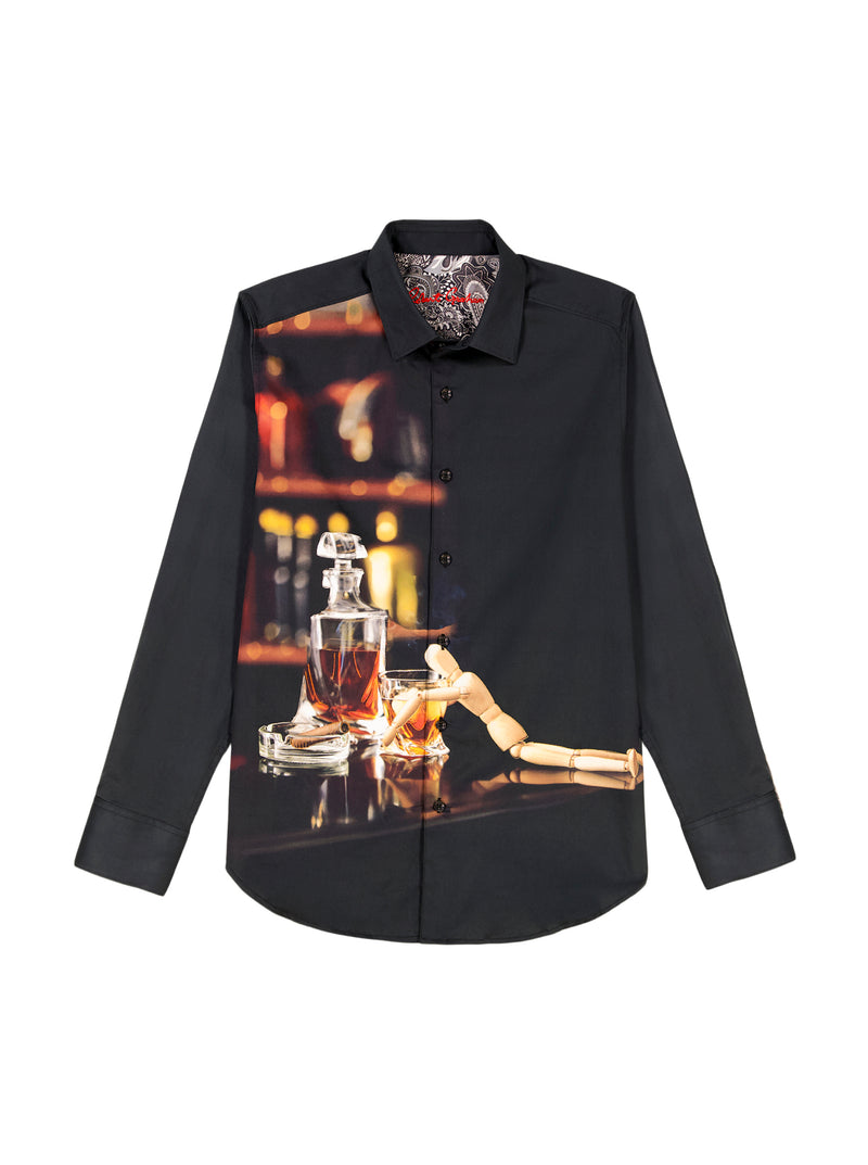 DISTILLED SPIRIT LONG SLEEVE BUTTON DOWN SHIRT