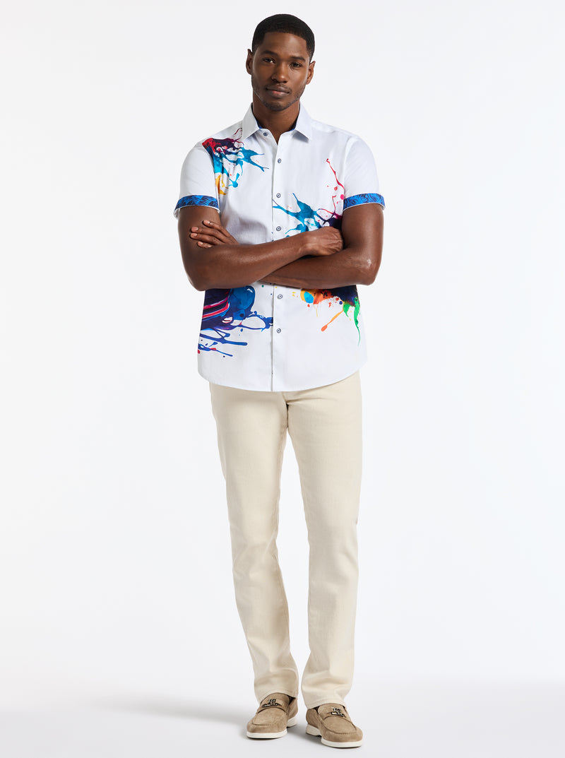 THREE-SIXTY SHORT SLEEVE BUTTON DOWN SHIRT