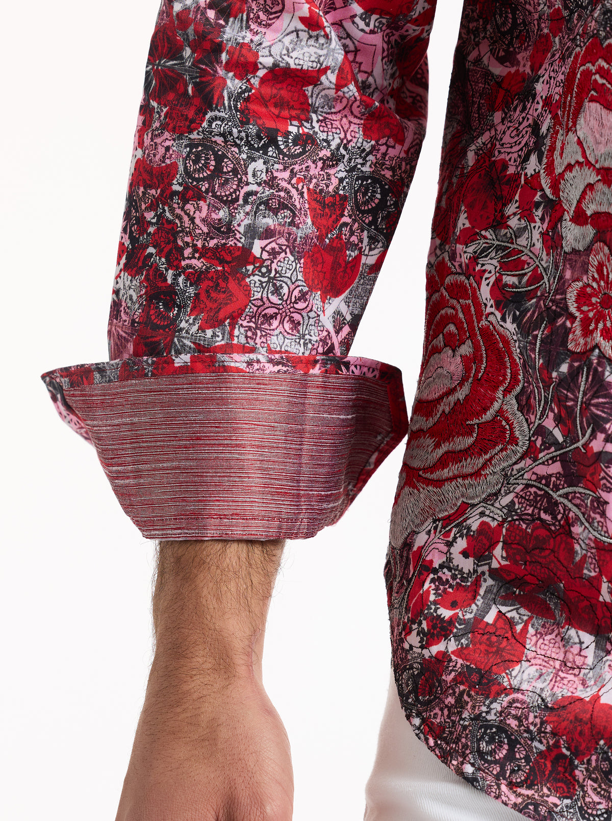 BLOOD ROSE LONG SLEEVE BUTTON DOWN SHIRT