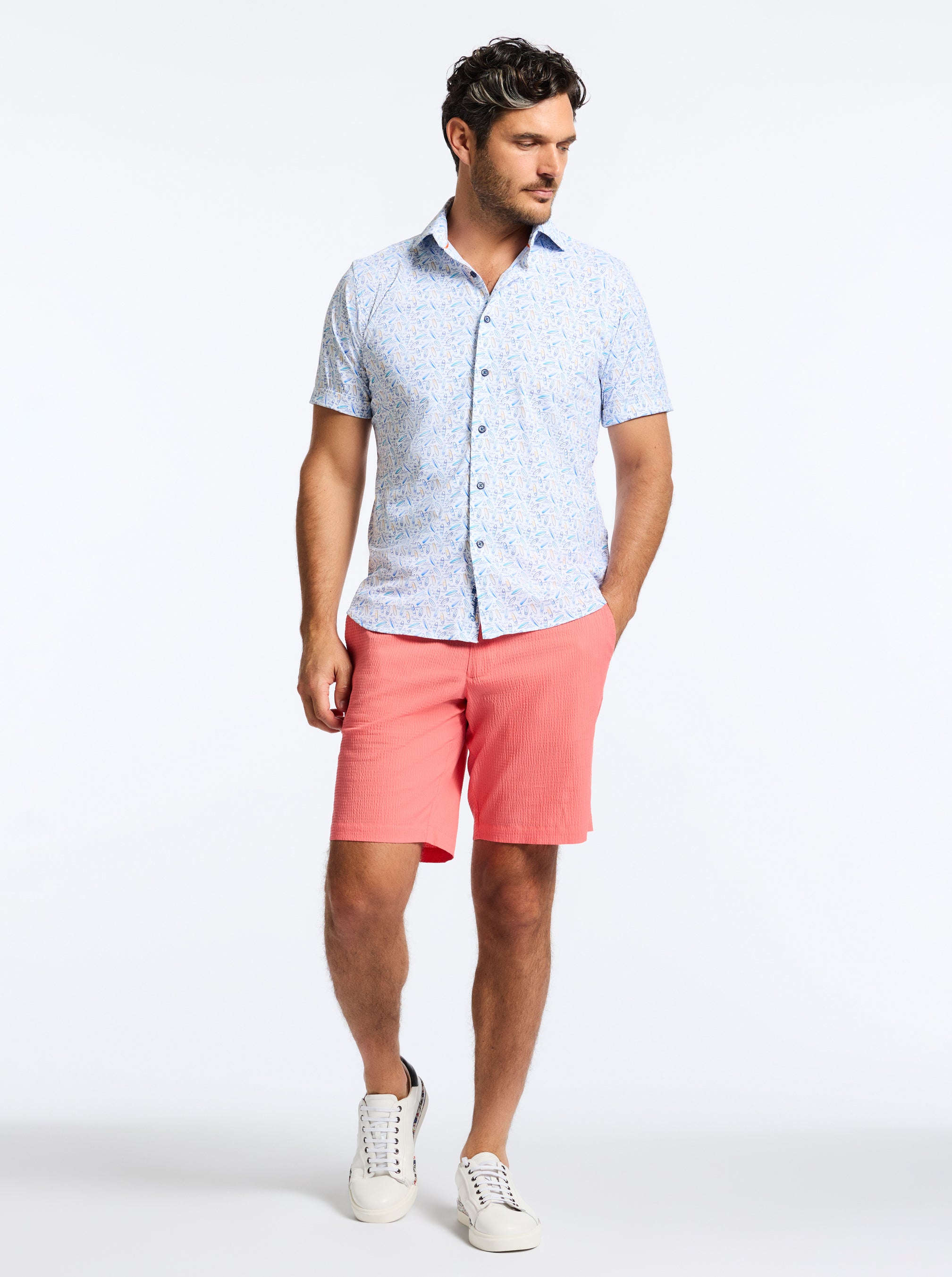 RIPTIDE SHORT SLEEVE BUTTON DOWN SHIRT
