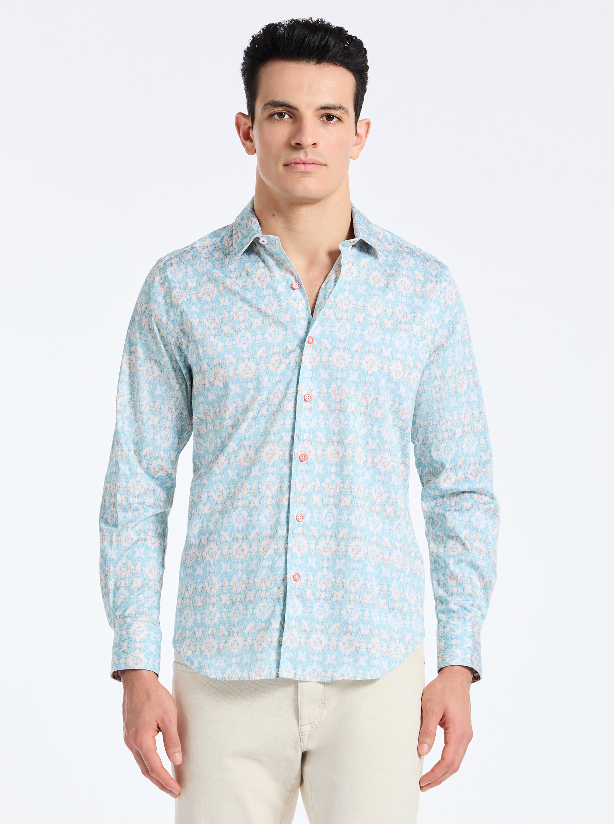 MIRAGE LONG SLEEVE BUTTON DOWN SHIRT