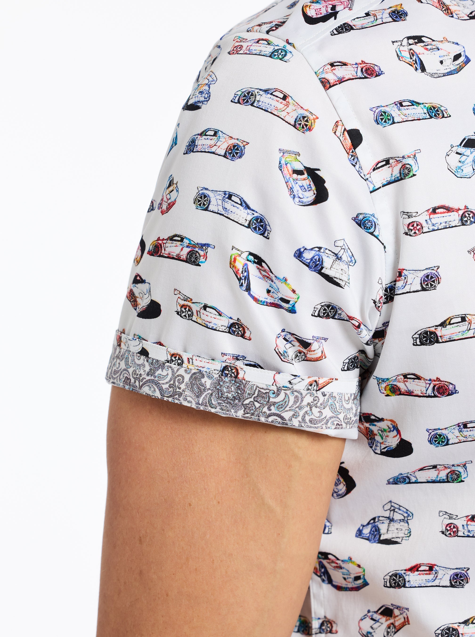 NEON WHEELS SHORT SLEEVE BUTTON DOWN SHIRT