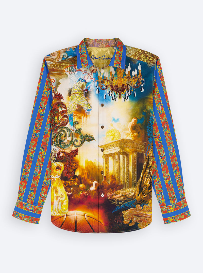 LIMITED EDITION COURTS OF KINGS LONG SLEEVE BUTTON DOWN SHIRT