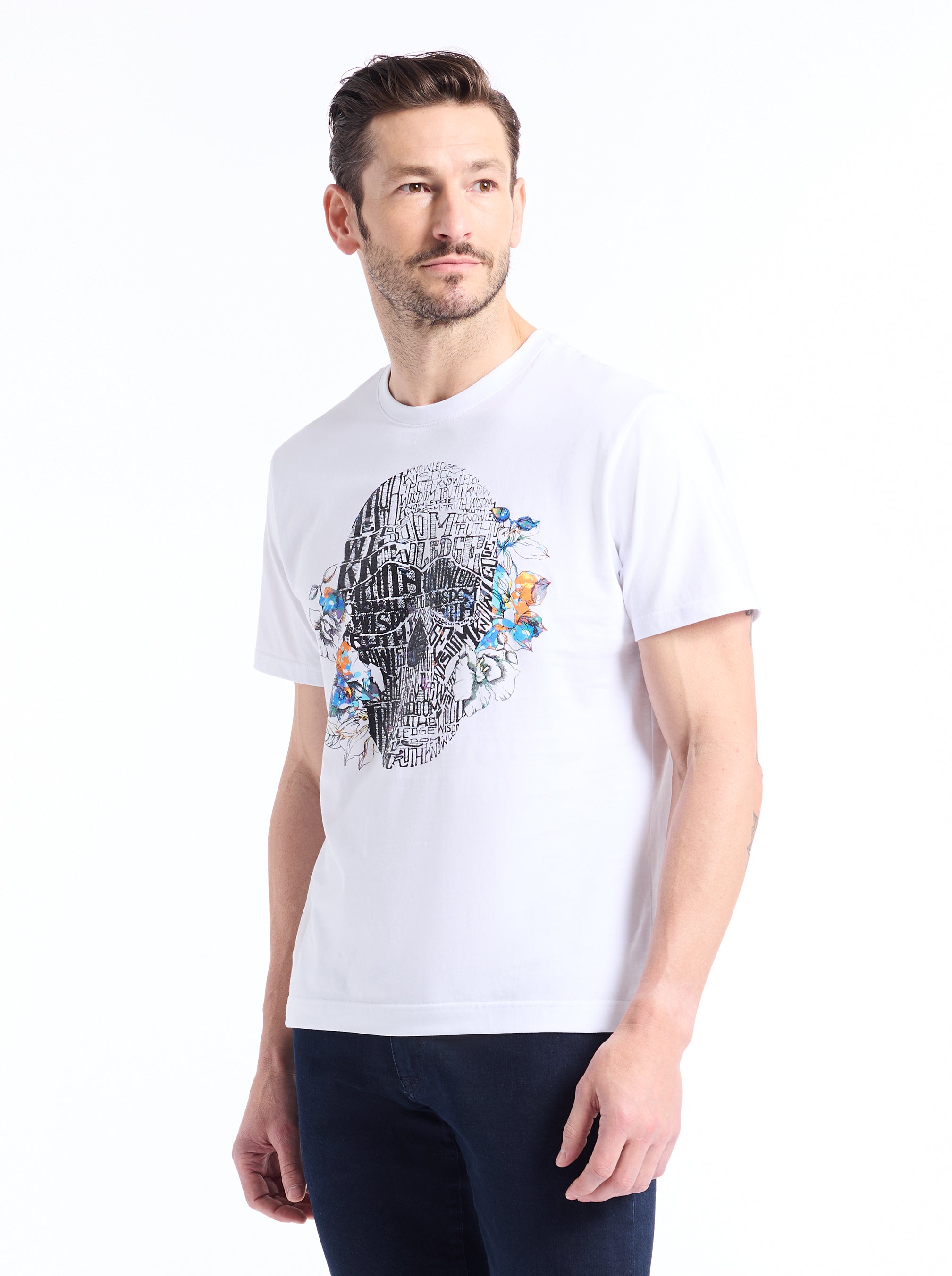 FLORAL SKULL SHORT SLEEVE T-SHIRT