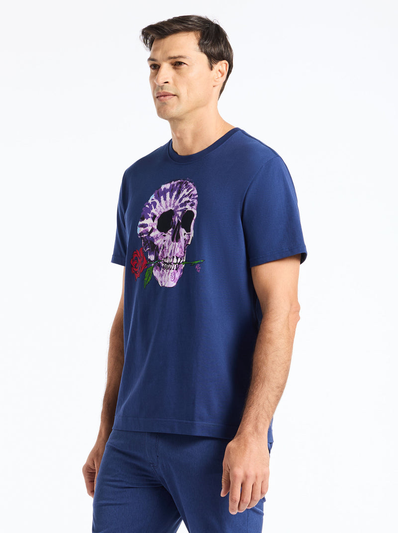 TIE DYE SKULL SHORT SLEEVE T-SHIRT