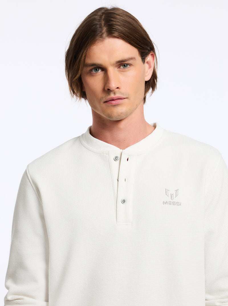MESSI HENLEY LONG SLEEVE KNIT SHIRT