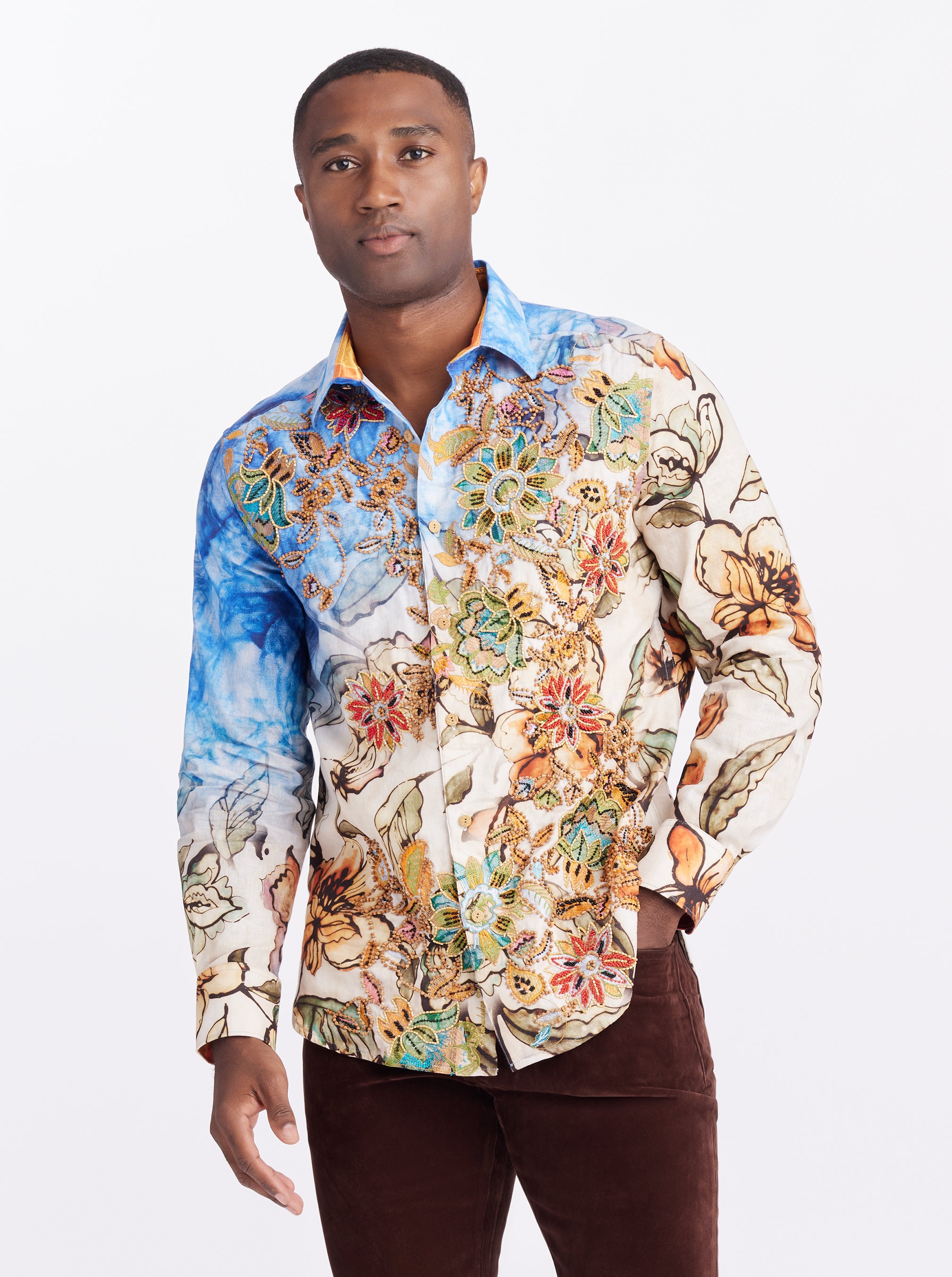 LIMITED EDITION WANDERINBLOSSOM LONG SLEEVE BUTTON DOWN SHIRT TALL