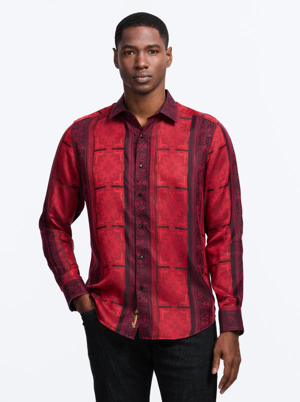 LIMITED EDITION CRIMSON CHEER LONG SLEEVE BUTTON DOWN SHIRT