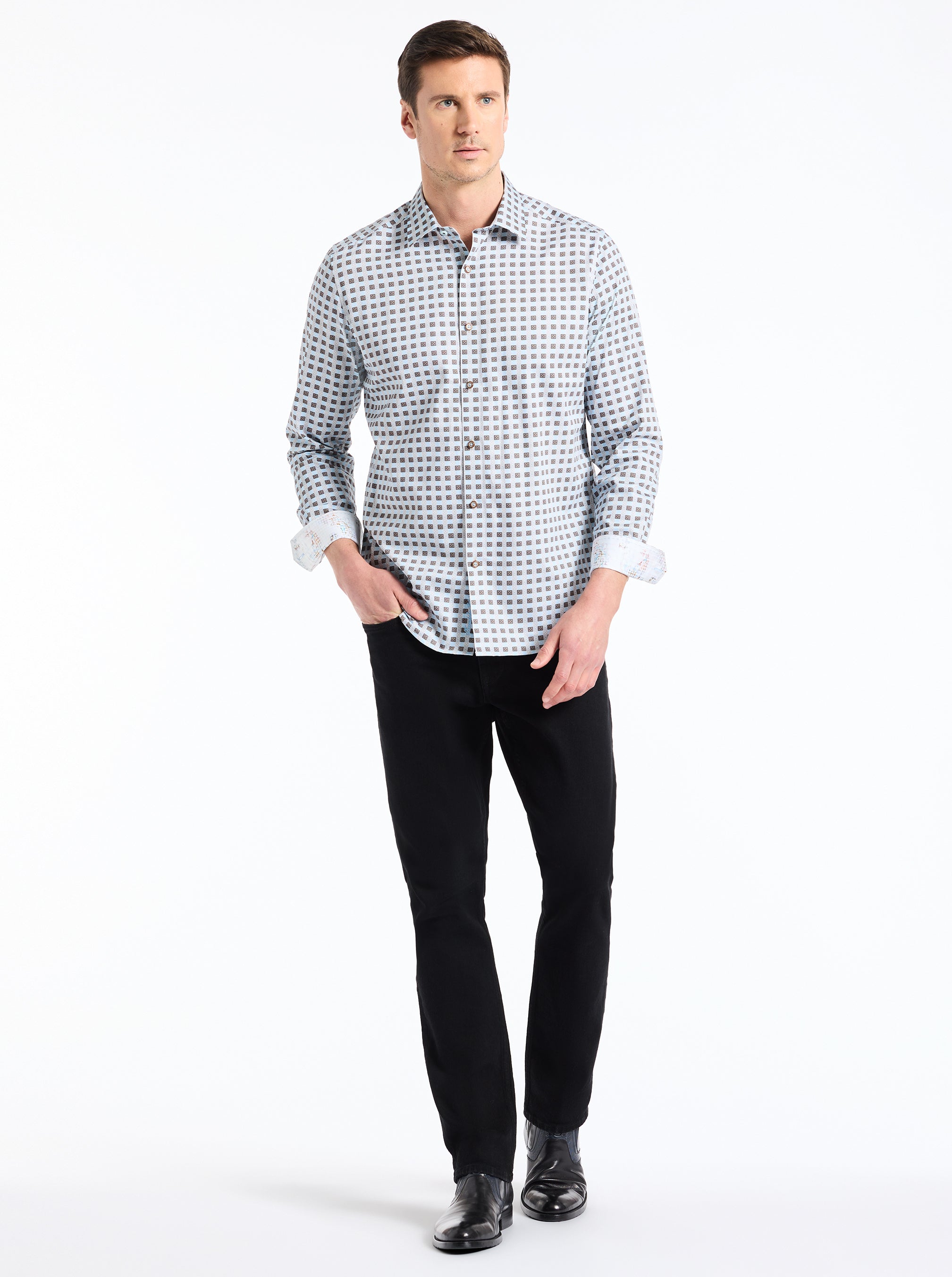 OSTIN LONG SLEEVE BUTTON DOWN SHIRT