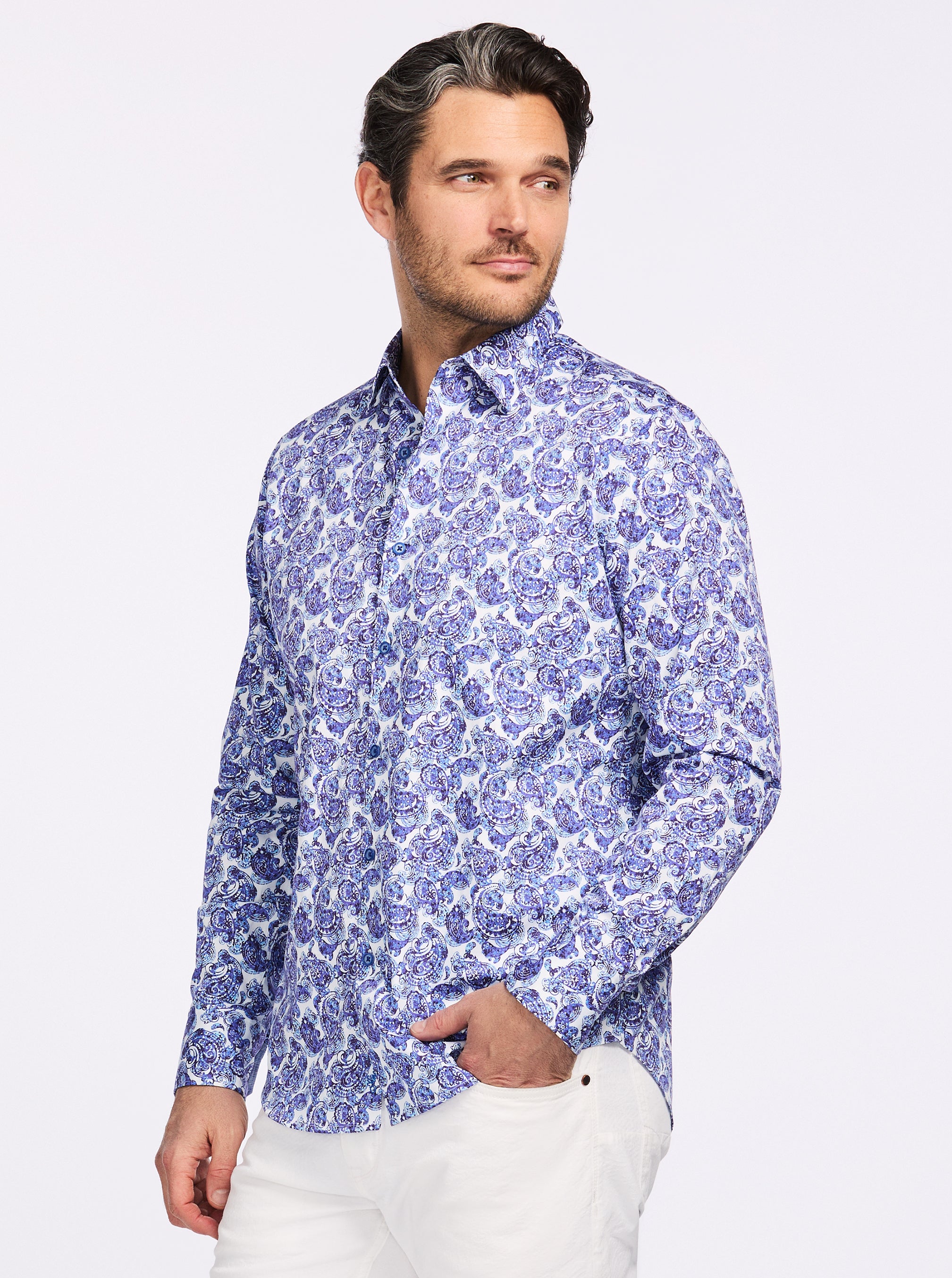 DORVAL LONG SLEEVE BUTTON DOWN SHIRT