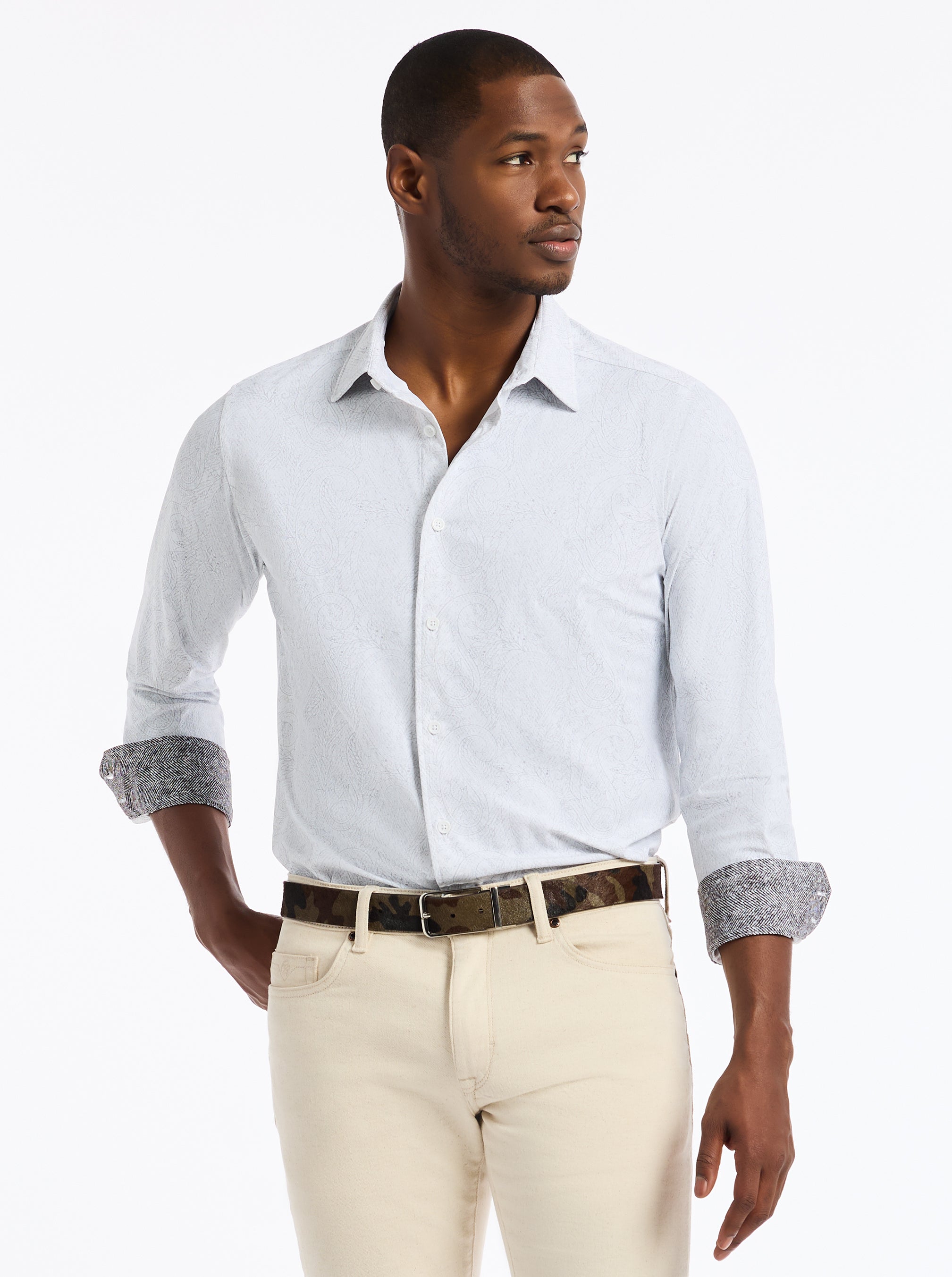 THURSTON LONG SLEEVE BUTTON DOWN KNIT SHIRT
