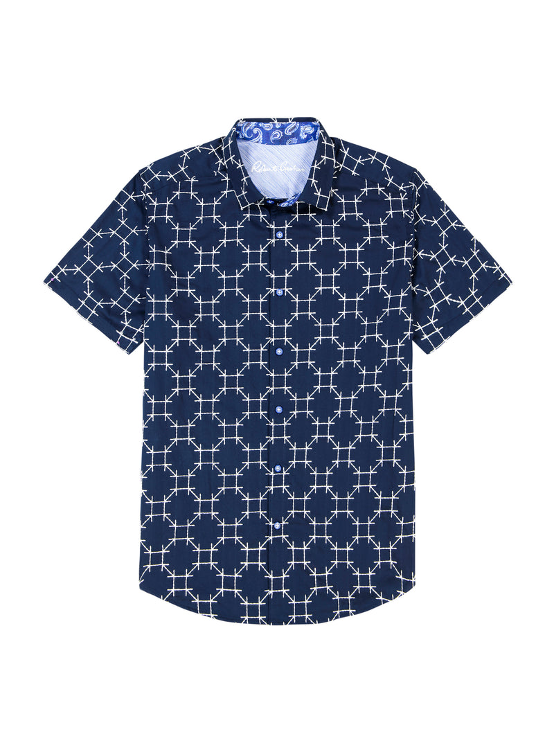 WEITZMAN SHORT SLEEVE BUTTON DOWN SHIRT