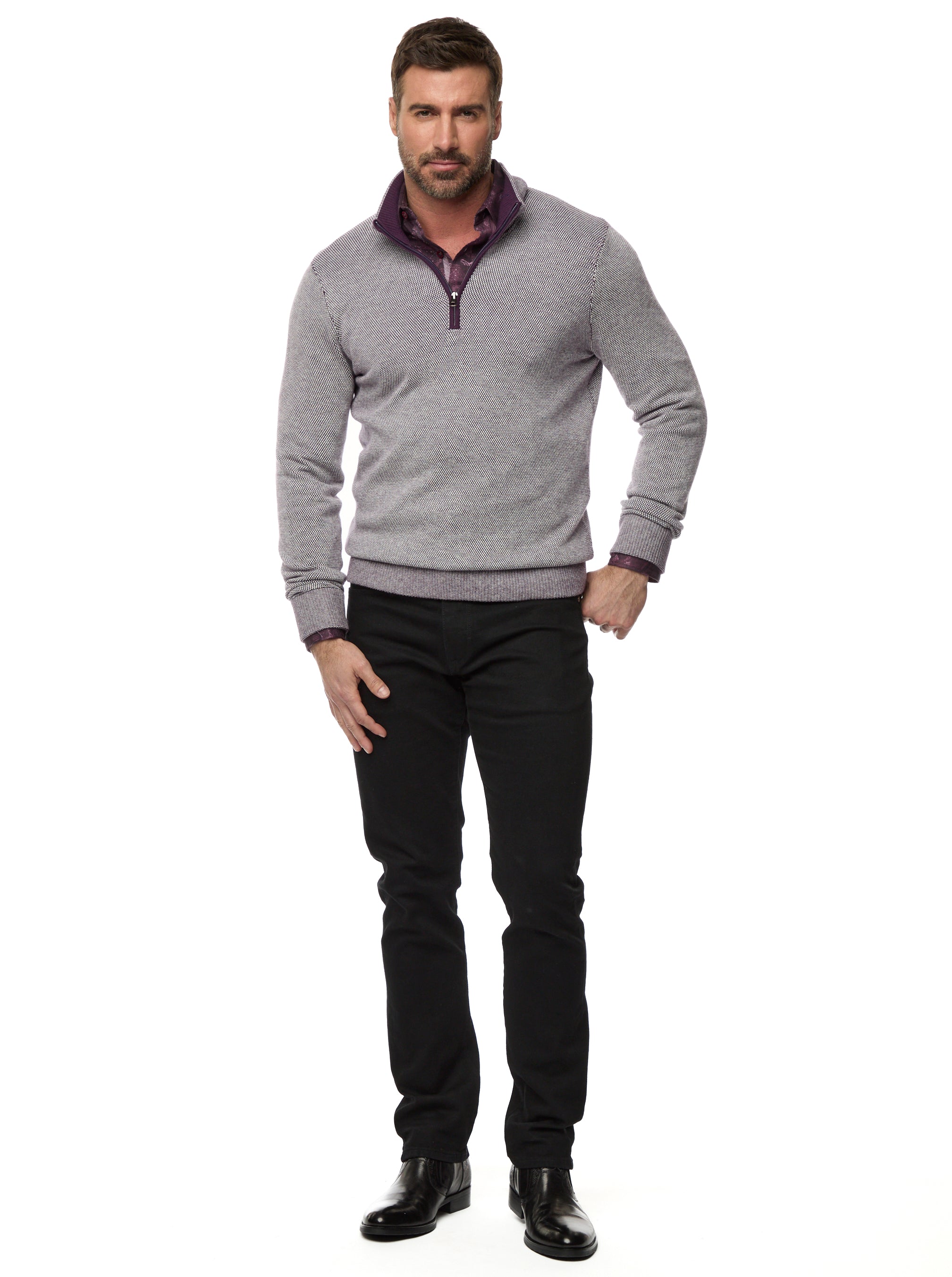 SHANE 1/4 ZIP SWEATER BIG
