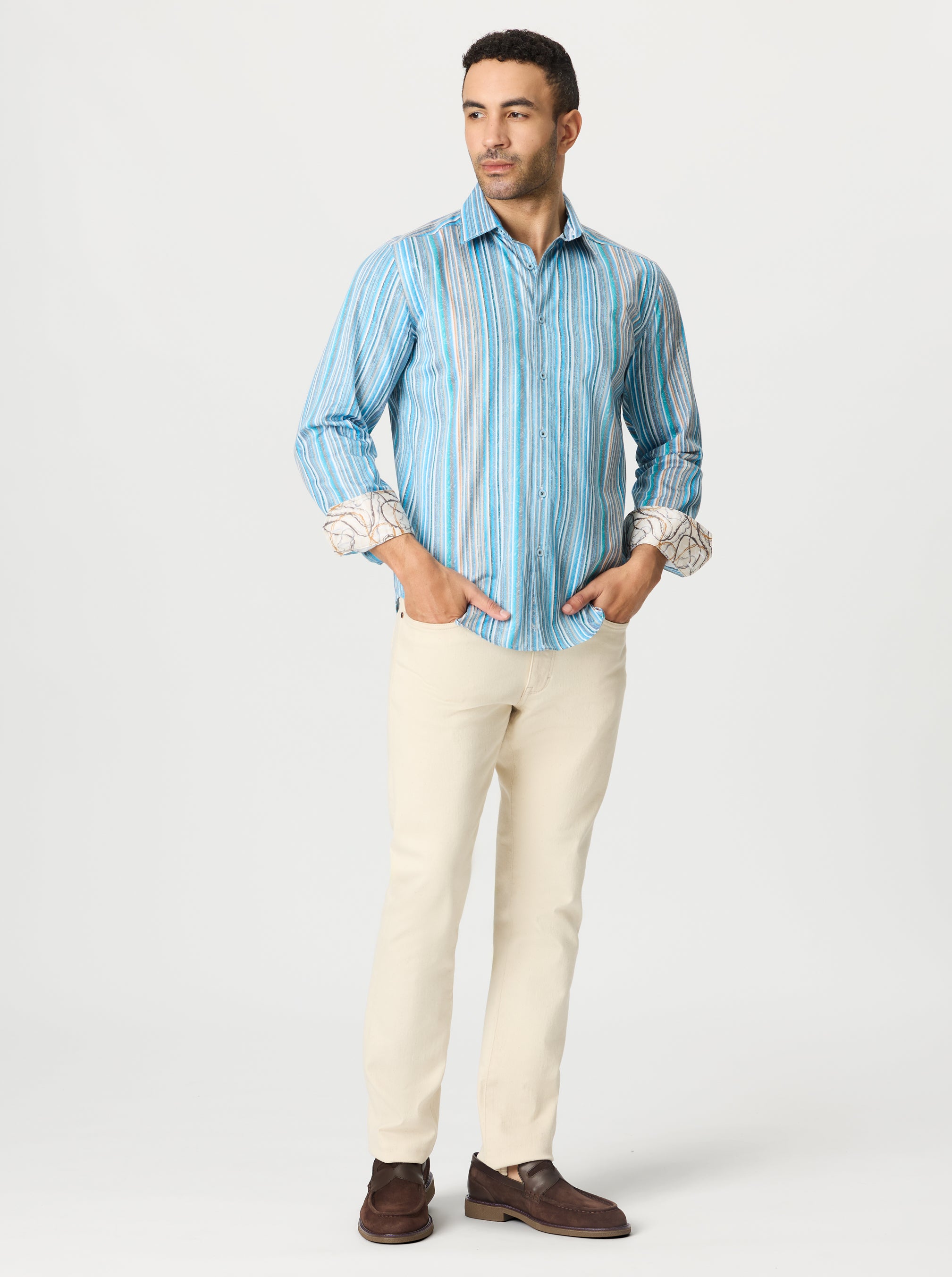 REHAN LONG SLEEVE BUTTON DOWN SHIRT