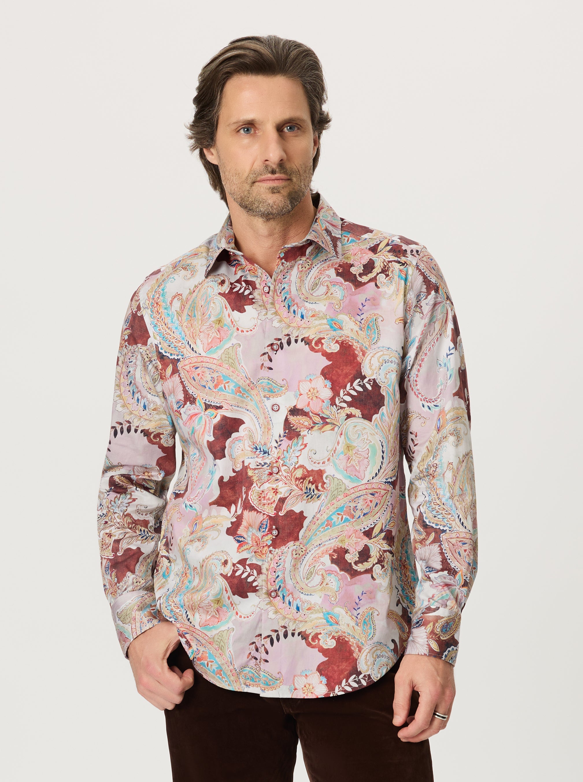 RED ROCK LONG SLEEVE BUTTON DOWN SHIRT BIG