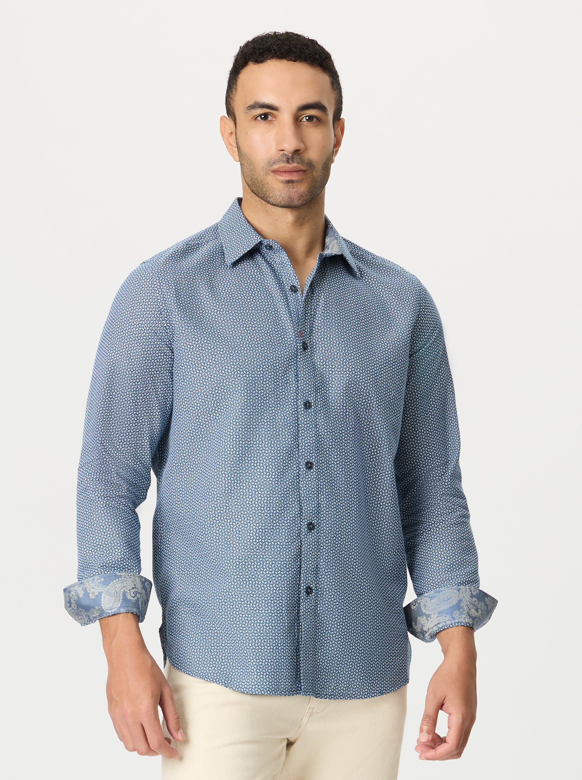 FLAGLER LONG SLEEVE BUTTON DOWN SHIRT
