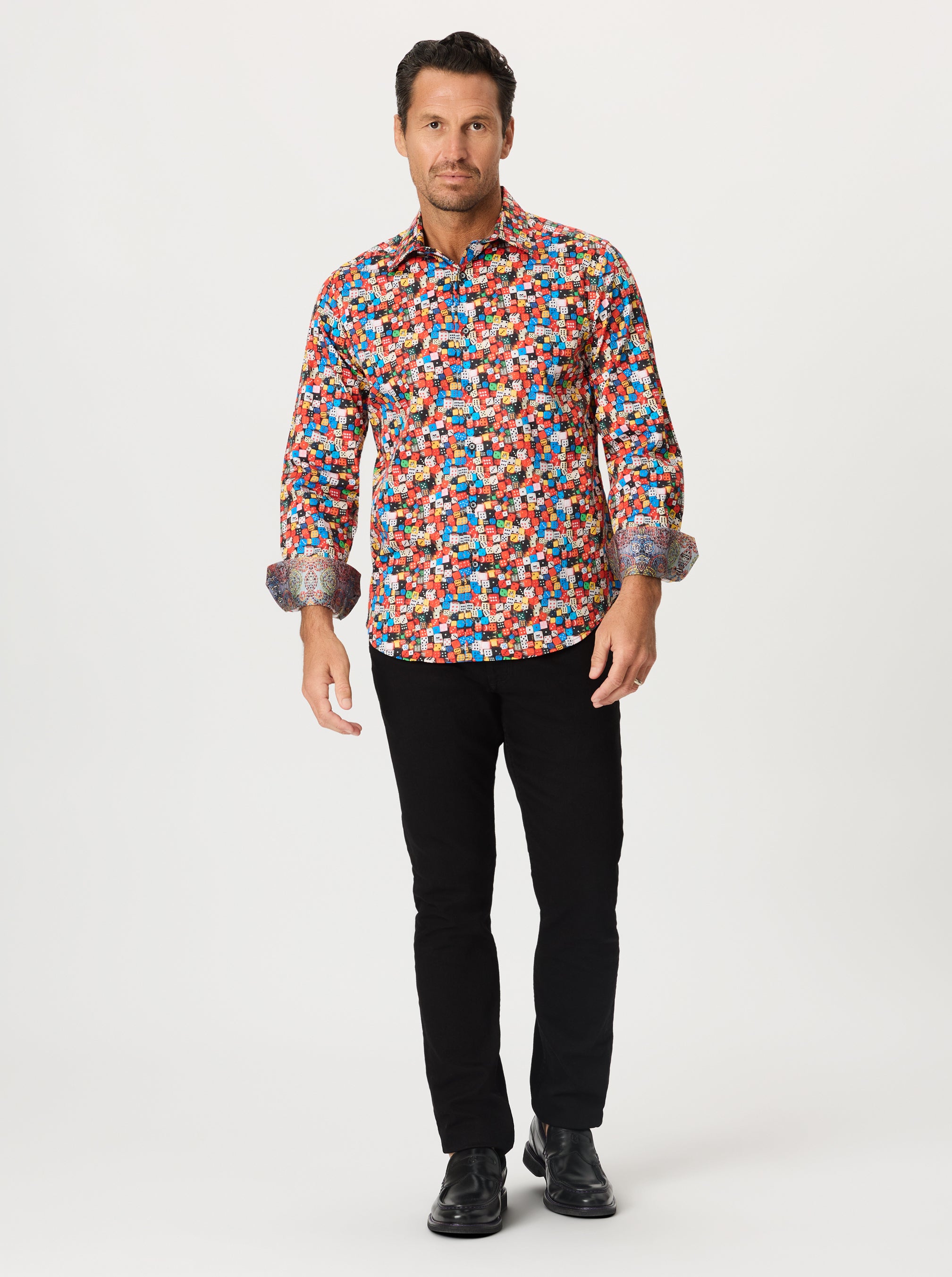 SNAKE EYES LONG SLEEVE BUTTON DOWN SHIRT