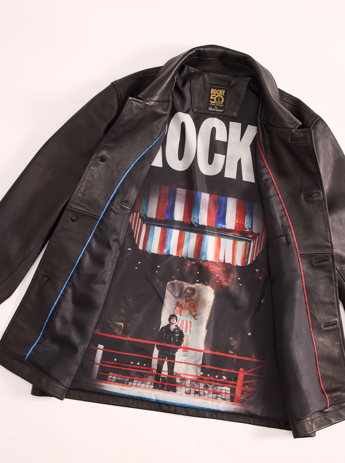 ROCKY 50TH X ROBERT GRAHAM THE UNDERDOG LEATHER JACKET